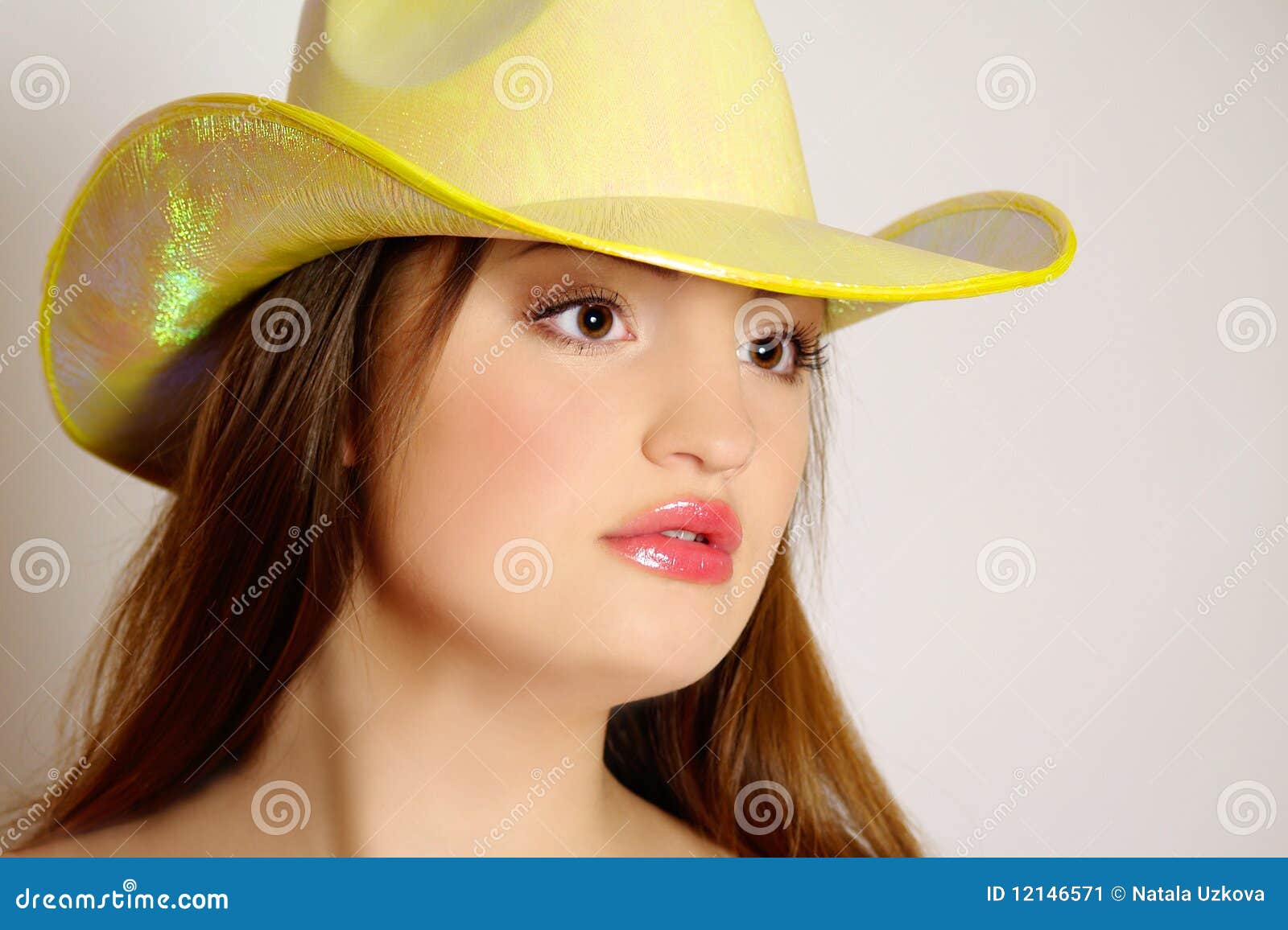 Girl in hat stock image. Image of face, beautiful, fashion 12146571