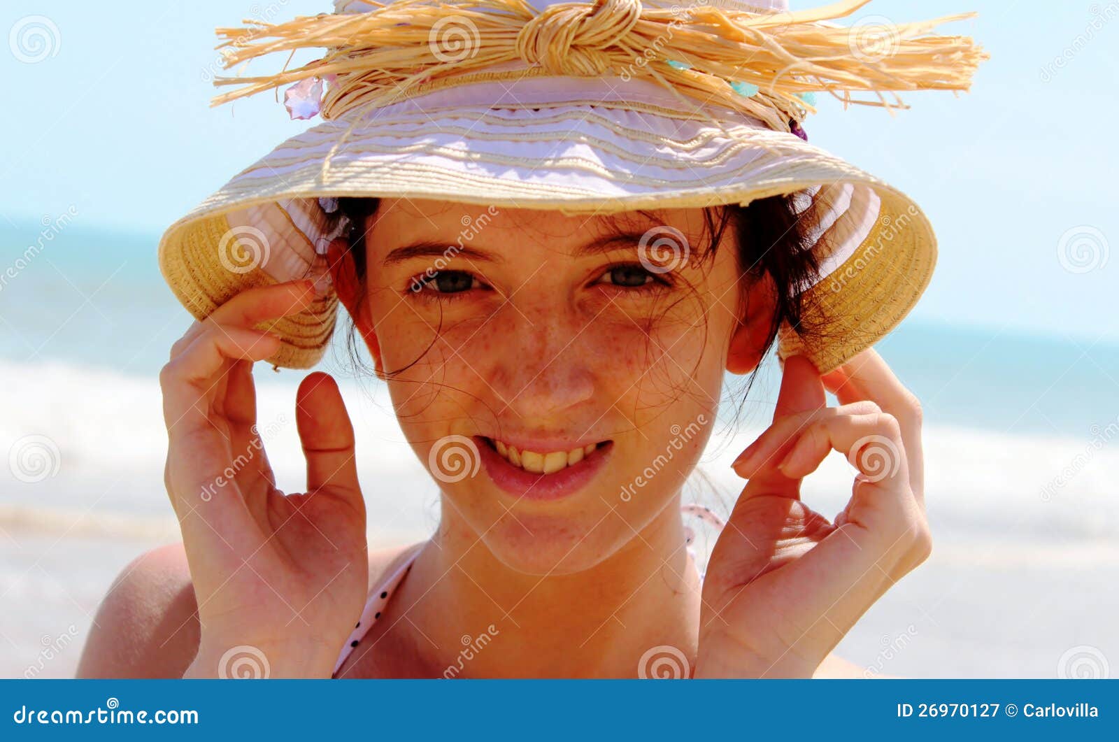 Girl with hat stock image. Image of beautiful, young 26970127