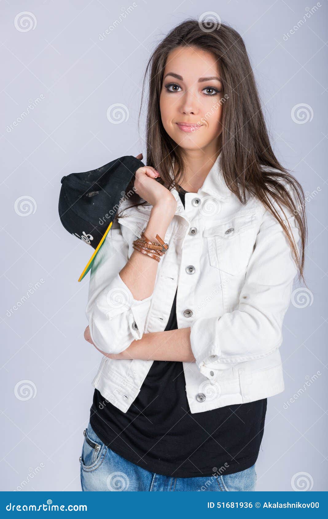 The girl with the hat stock photo. Image of fashion, ethnicity 51681936