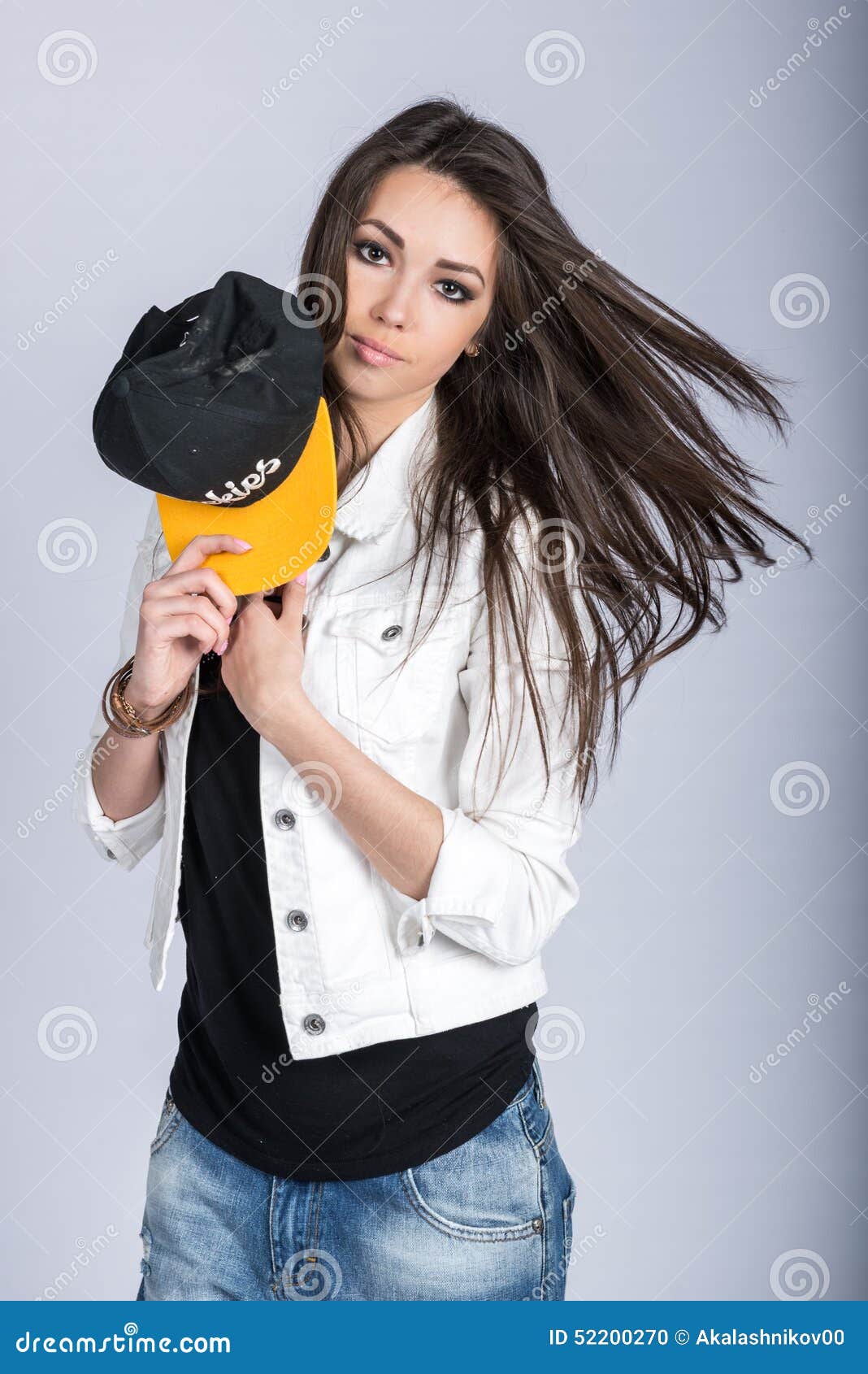 The girl with the hat stock photo. Image of cute, beautiful 52200270
