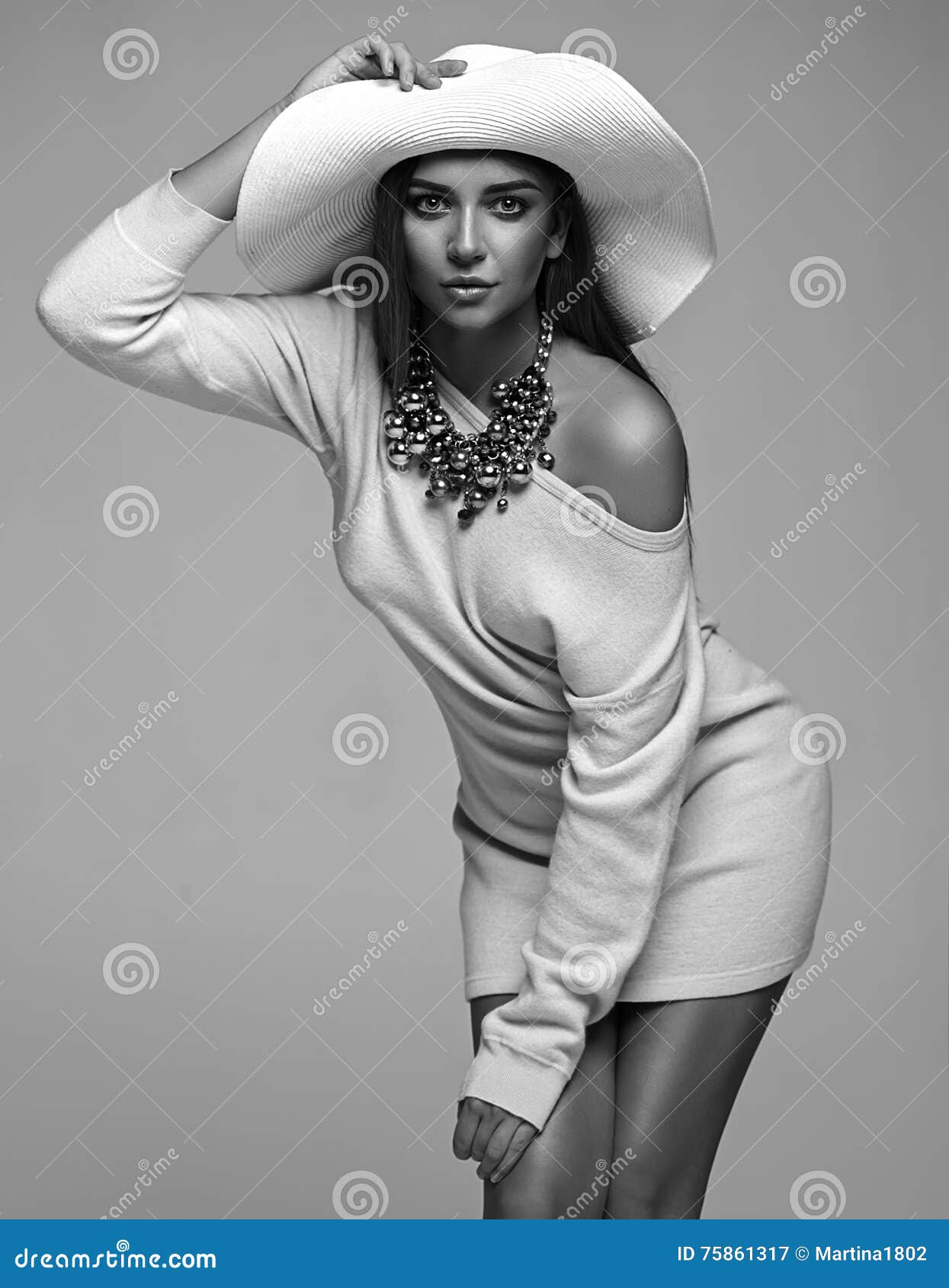 Girl in hat stock image. Image of beautiful, attractive 75861317