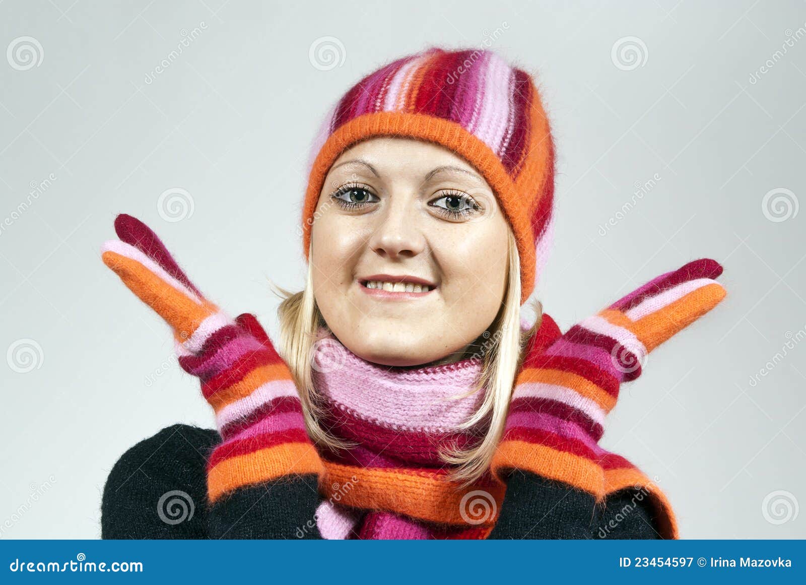 Girl in a hat and gloves stock image. Image of expression 23454597
