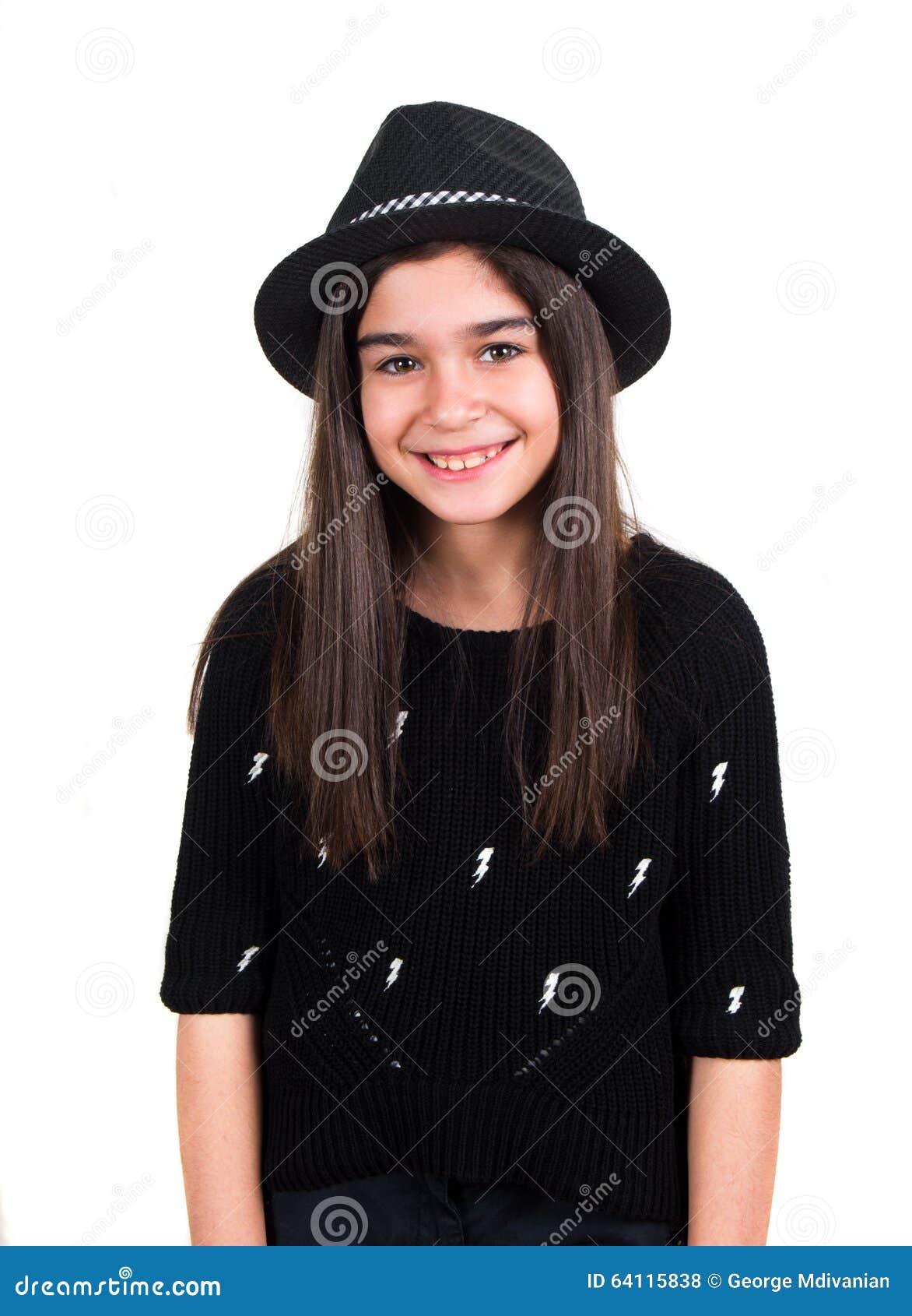 Girl with hat stock photo. Image of smiling, adorable 64115838
