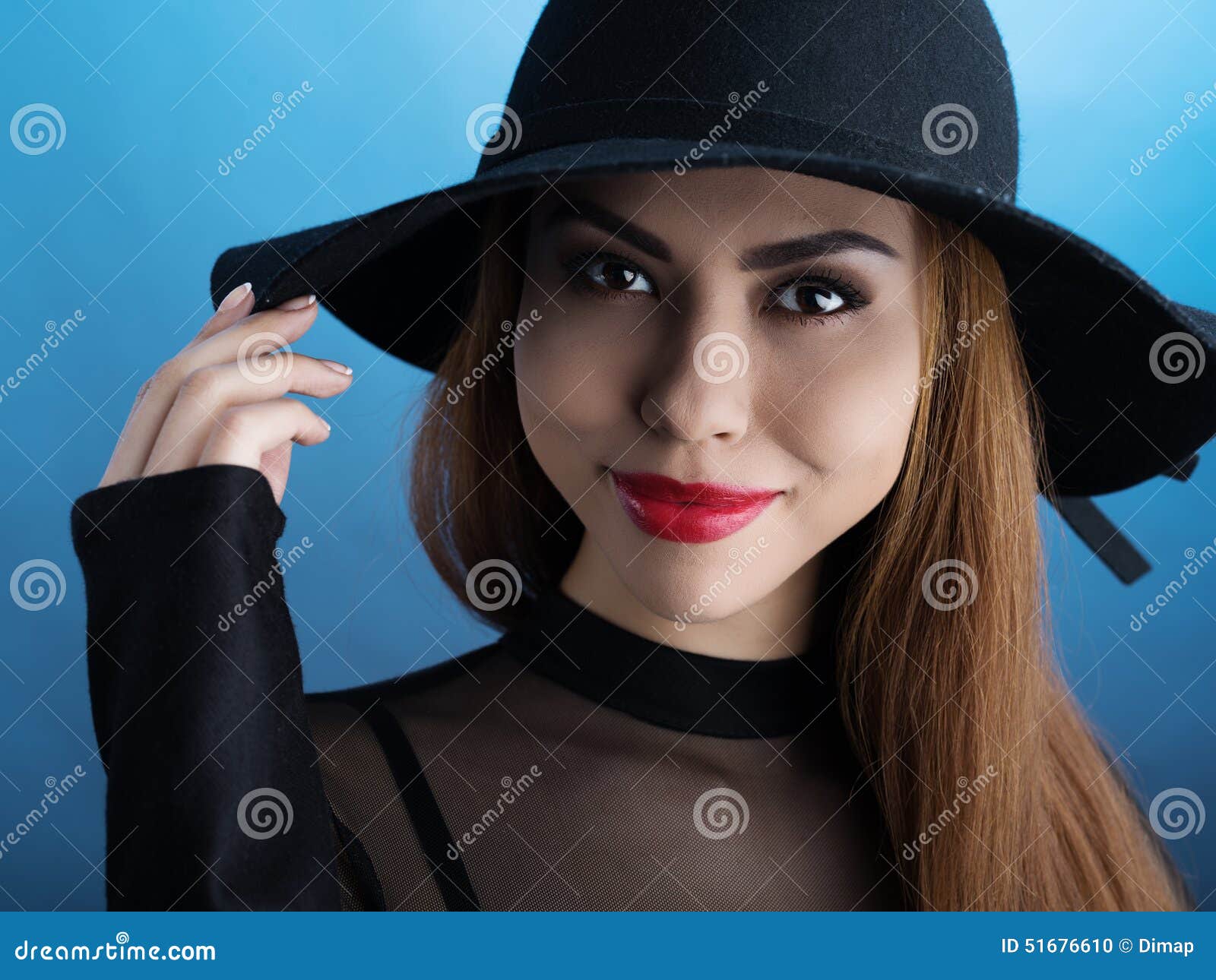 Girl in hat stock photo. Image of beauty, happy, person - 51676610