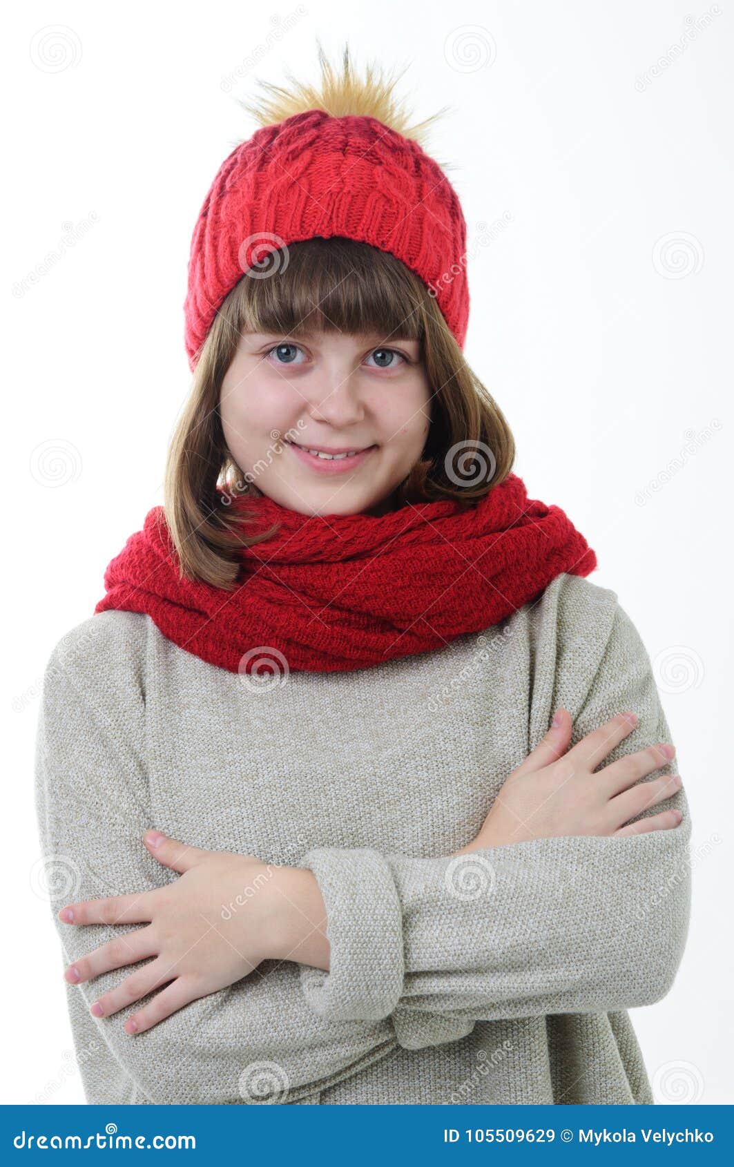 Girl in hat and scarf stock image. Image of clothing - 105509629