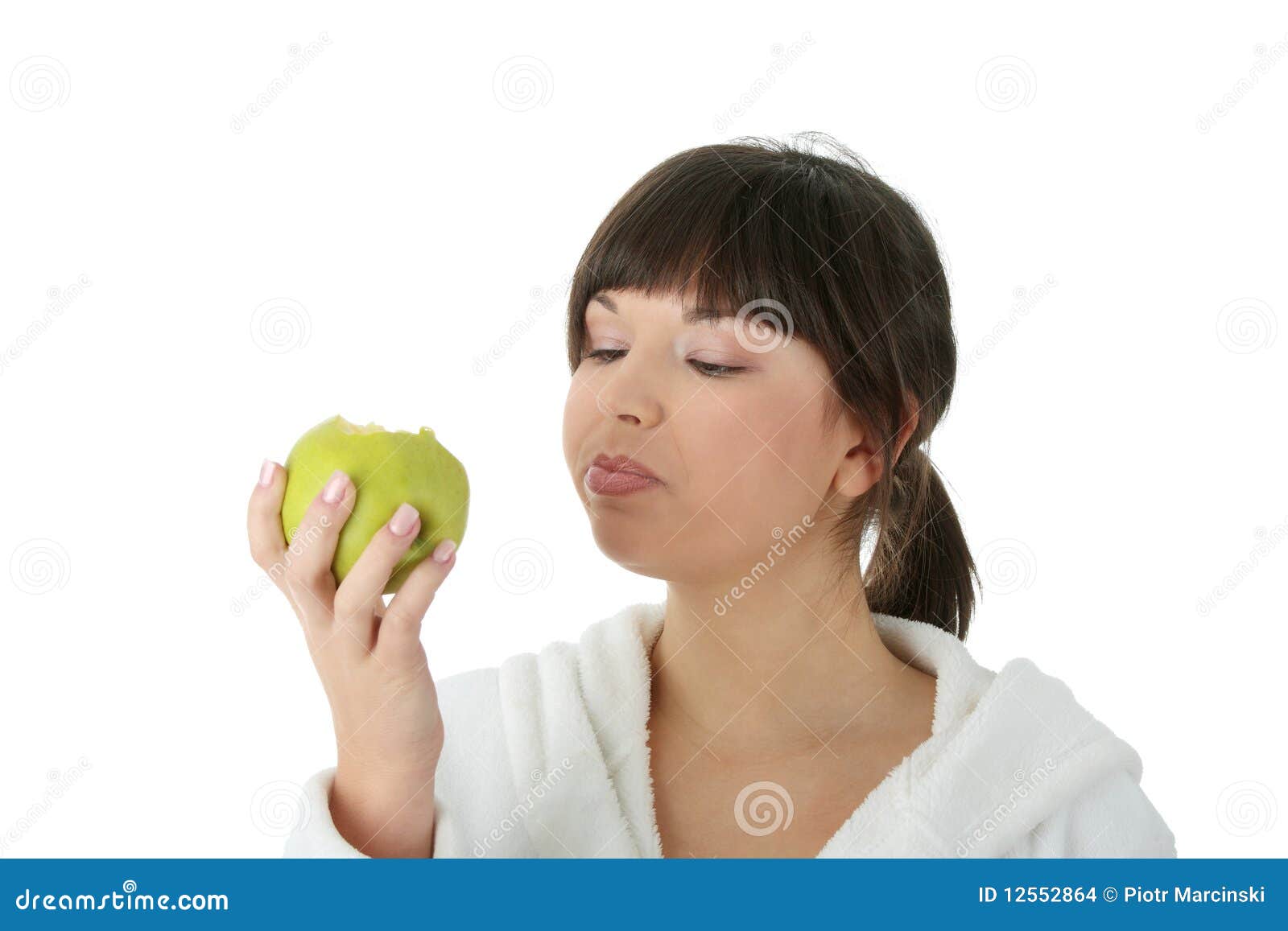 Girl having snack stock photo. Image of care, diet, apple 12552864