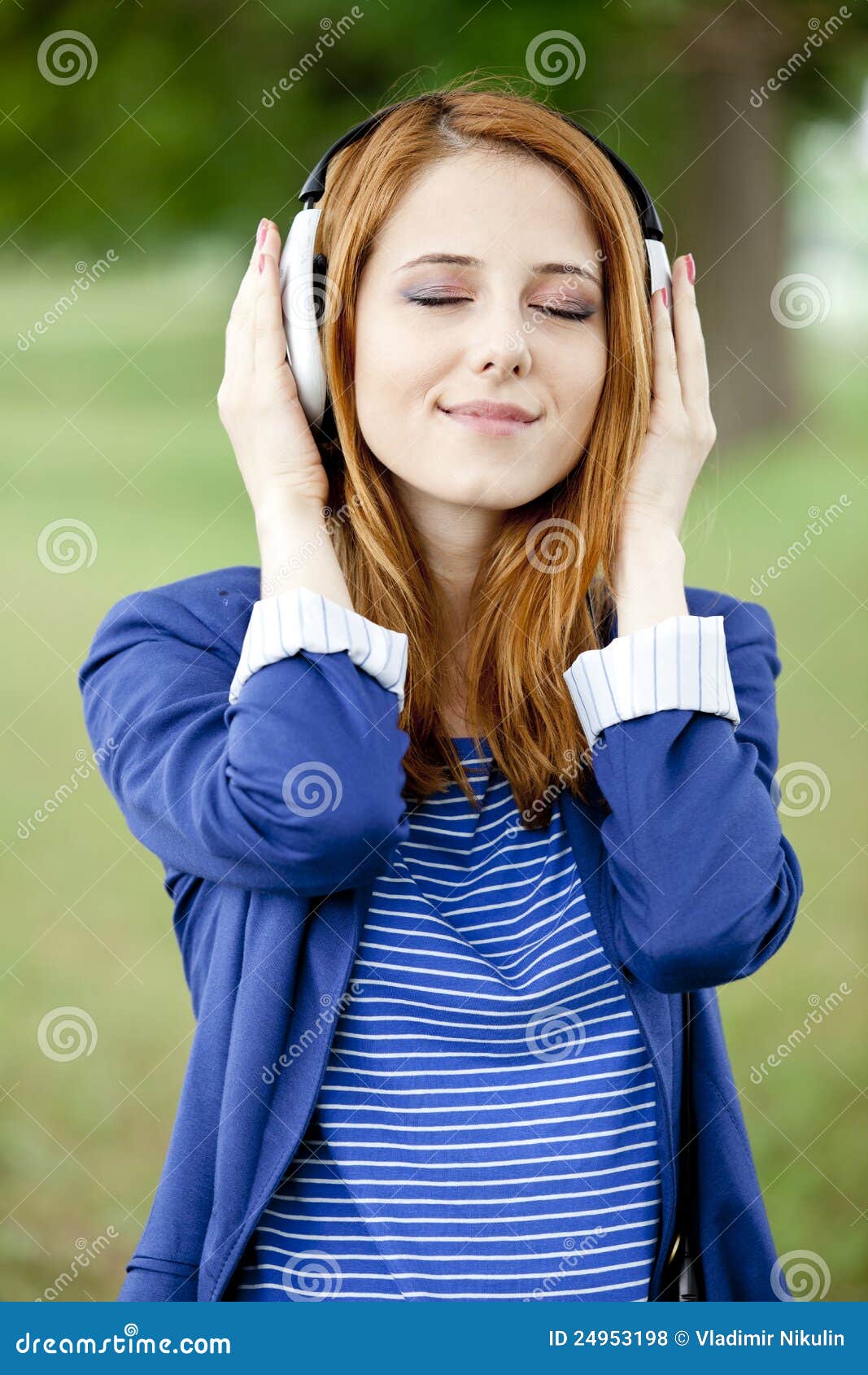 Girl with headphones stock photo. Image of haired, modern 24953198
