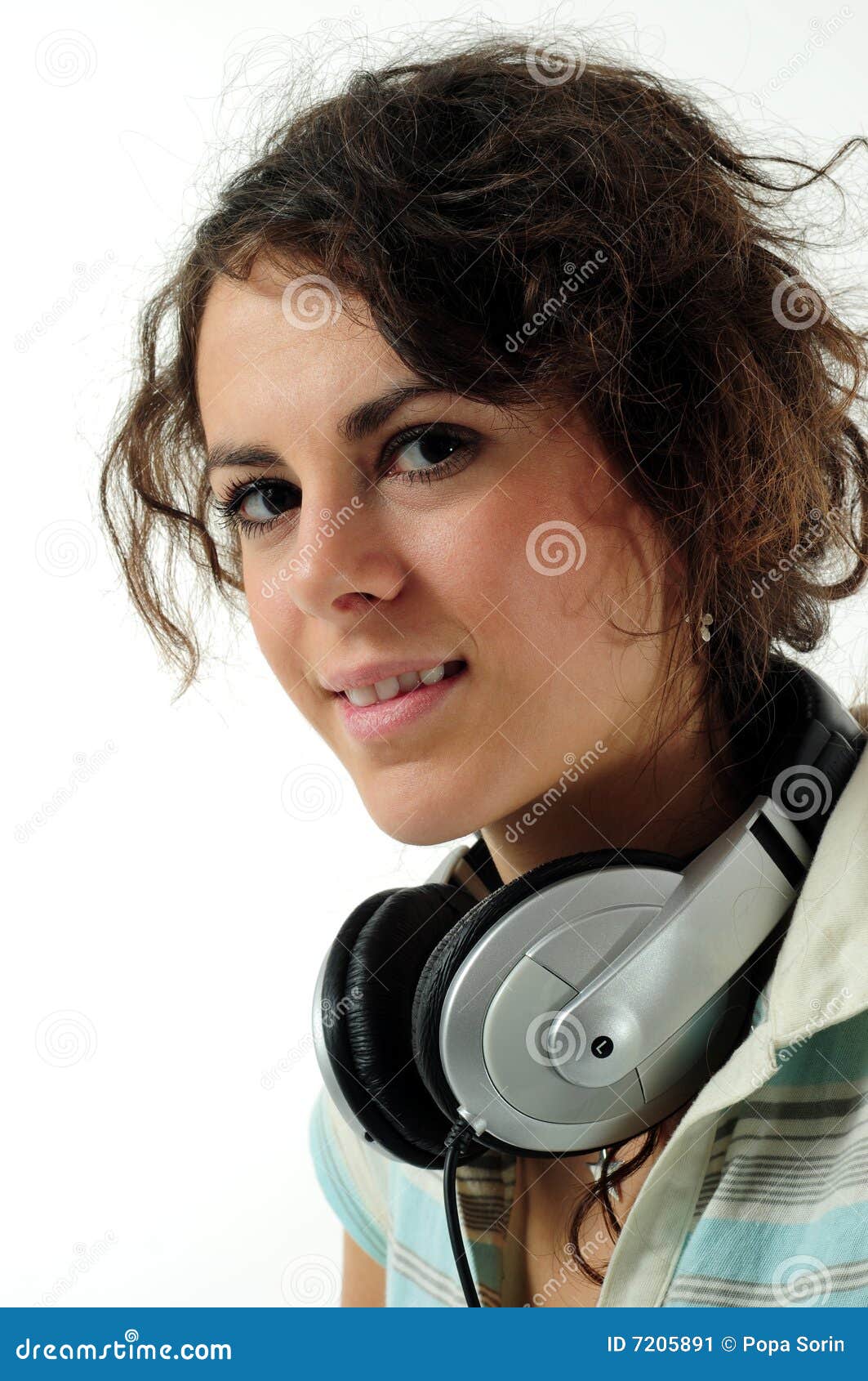 Girl with headphones stock image. Image of elegance, expression 7205891