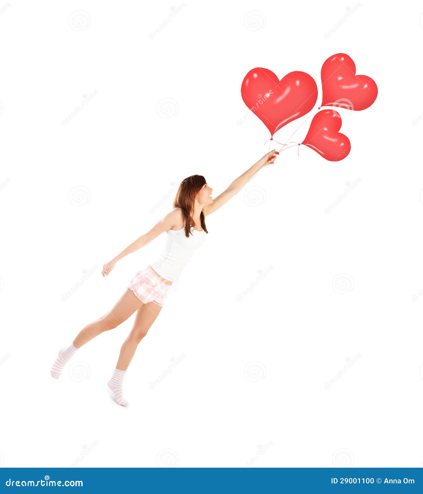 Girl with heart balloons stock photo. Image of body, jump 29001100