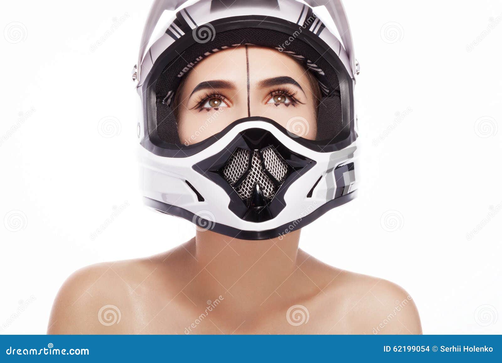 The girl in the helmet. stock photo. Image of motorized - 62199054