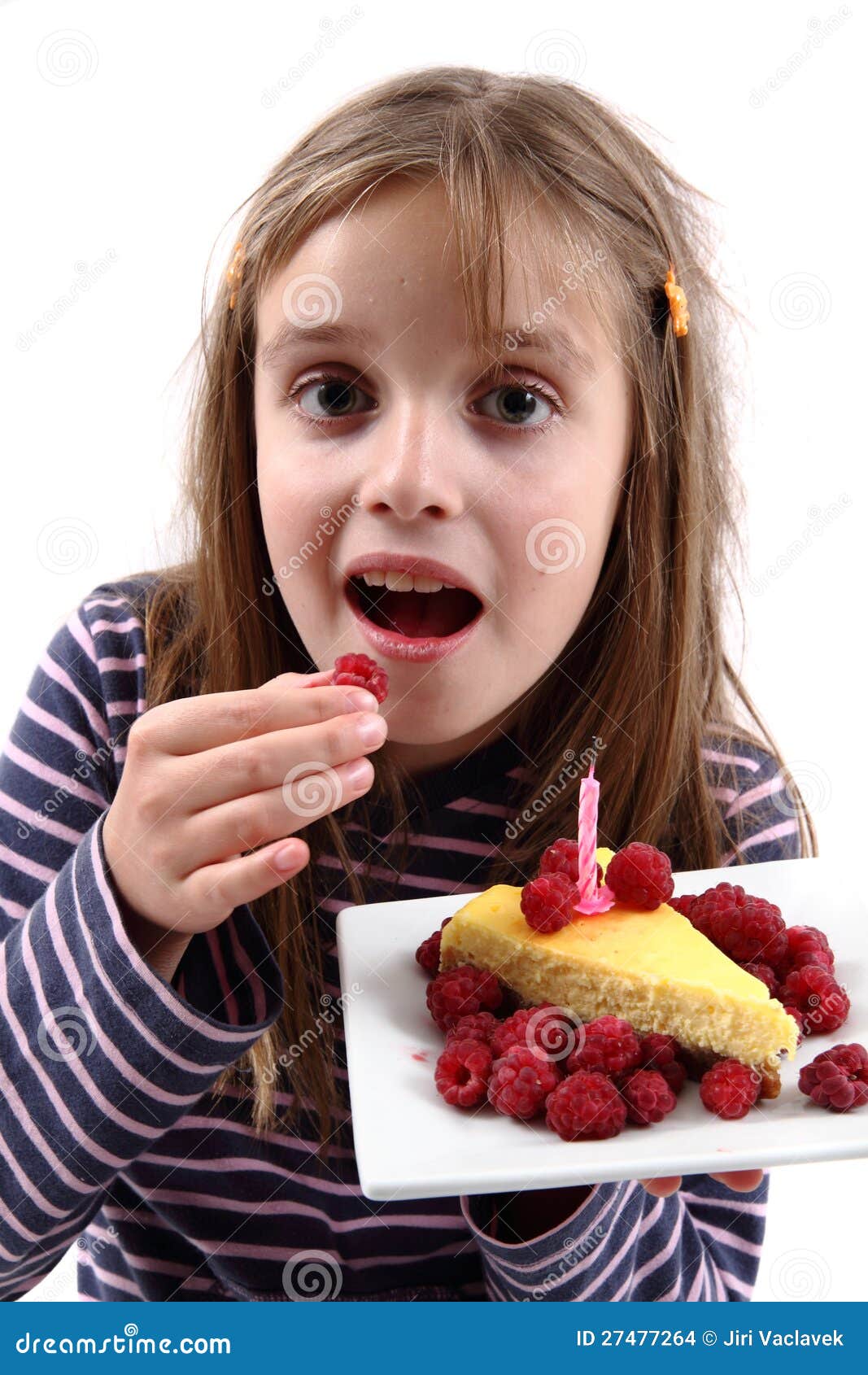 Girl and Her Birthday Cheesecake Stock Photo Image of child, cake