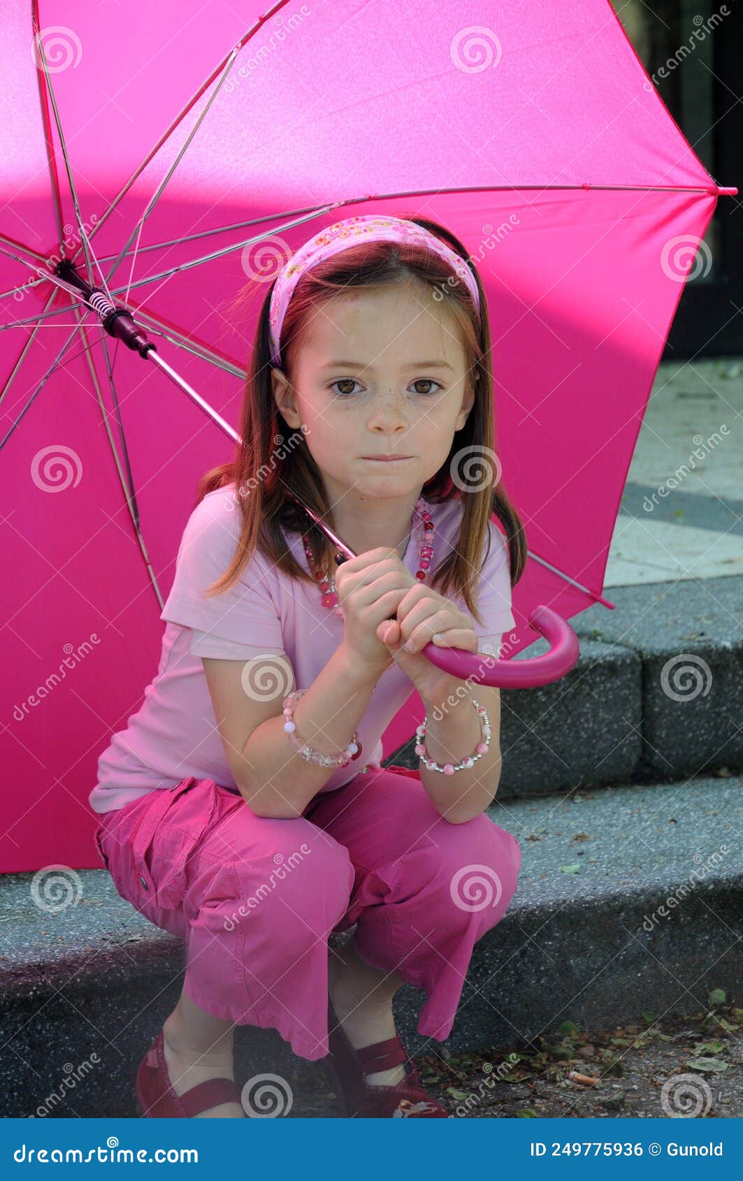 Girl and Her Favorite Color Pink Stock Photo - Image of little, girls ...