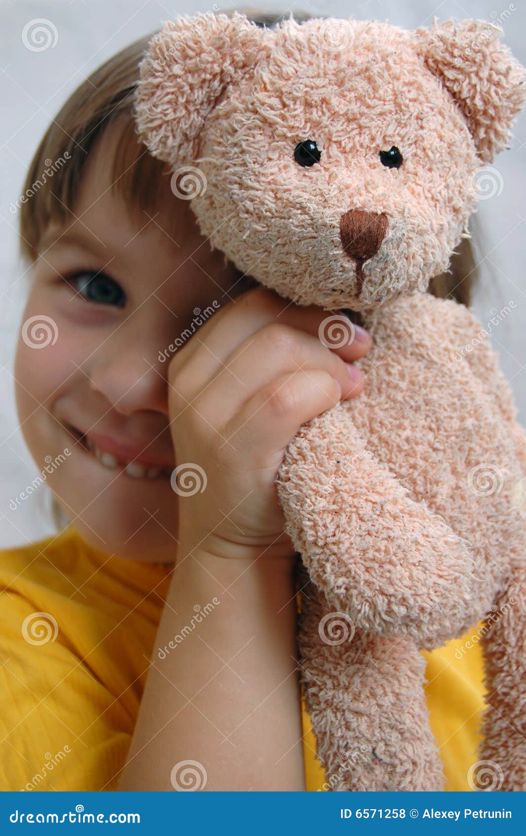 Girl and her teddy bear stock photo Image of cuddly 