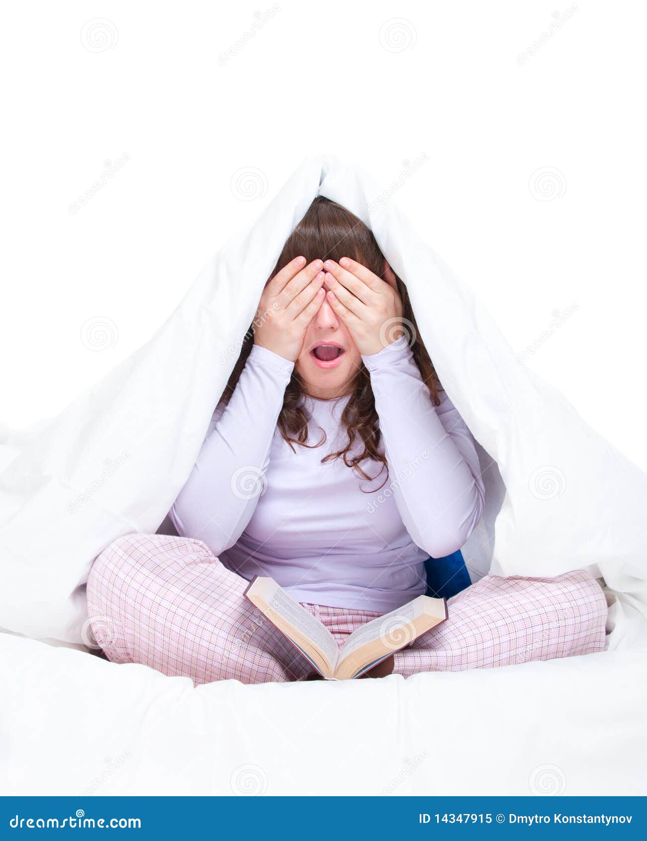 Girl Hiding Under Cover in Her Bed Stock Image Image of conceal
