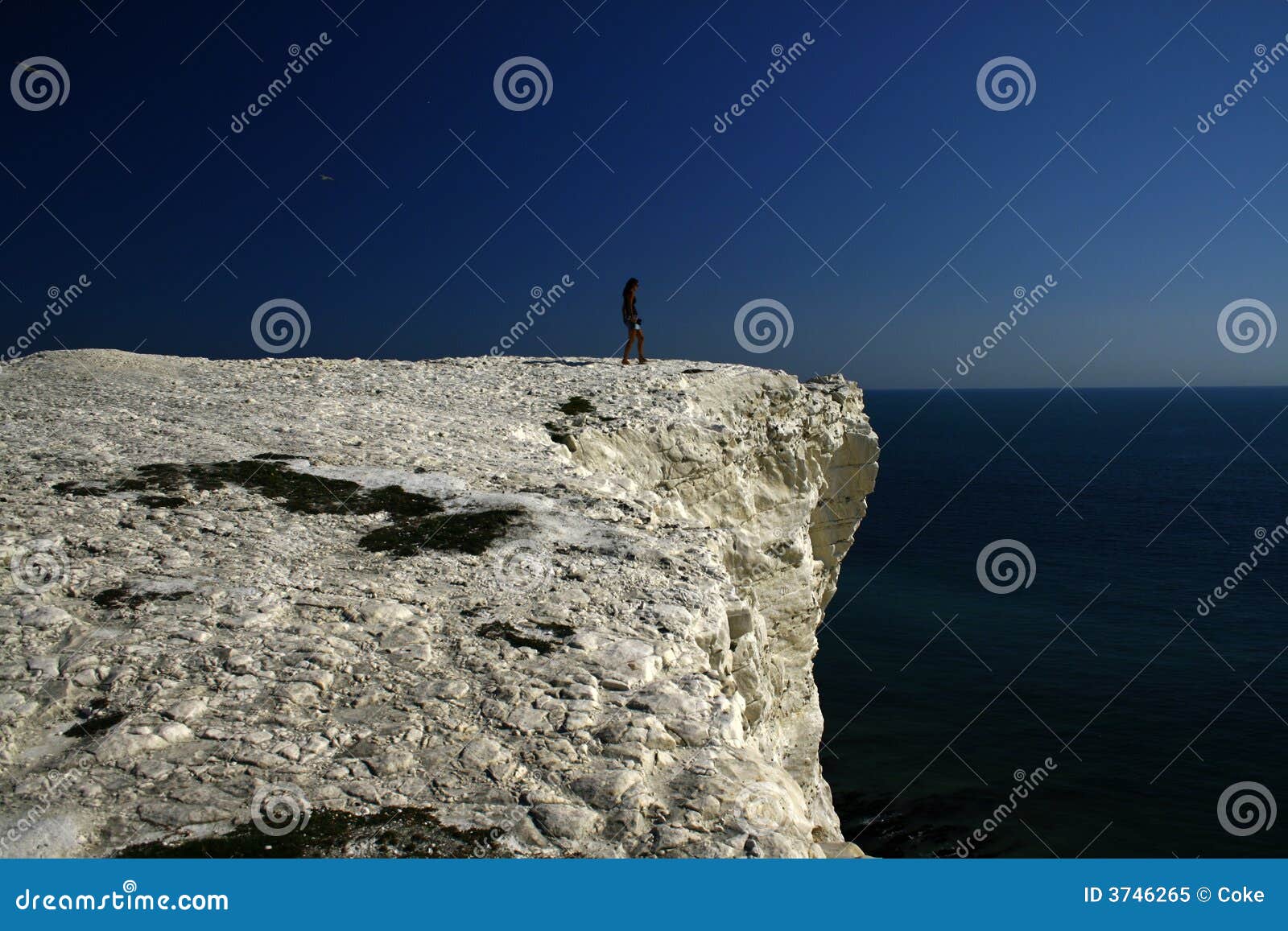 Girl on a High Cliff stock image. Image of travel, danger 3746265