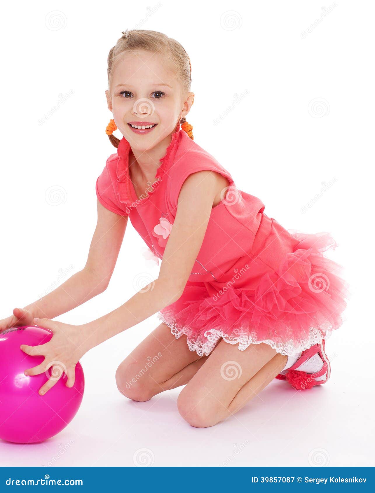 Girl holding ball stock image. Image of playful, holding 39857087