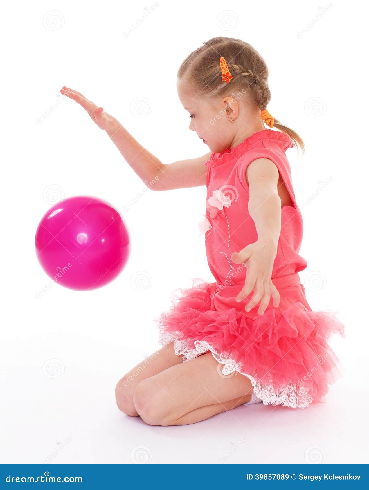 Girl holding ball stock image. Image of childhood, daughter 39857089