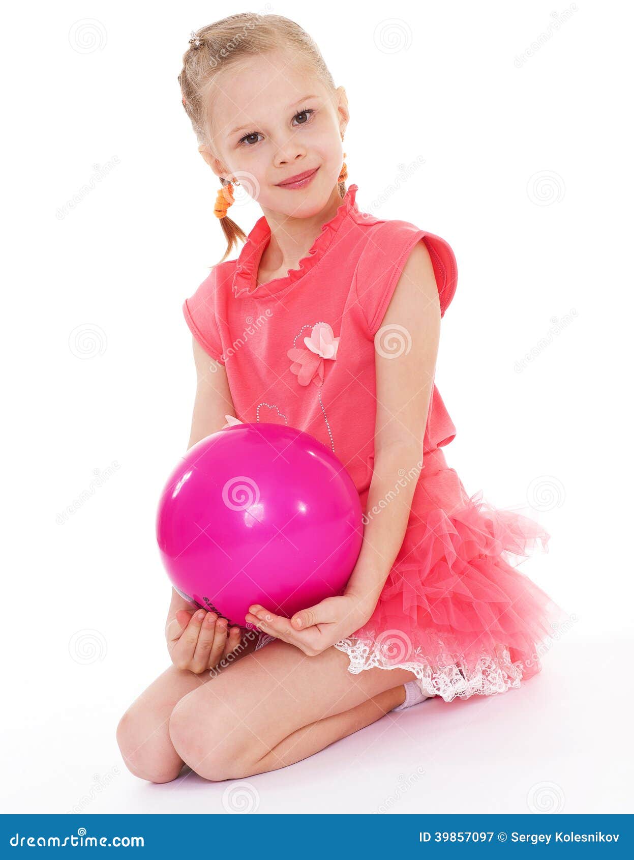 Girl holding ball stock image. Image of lifestyle, child 39857097