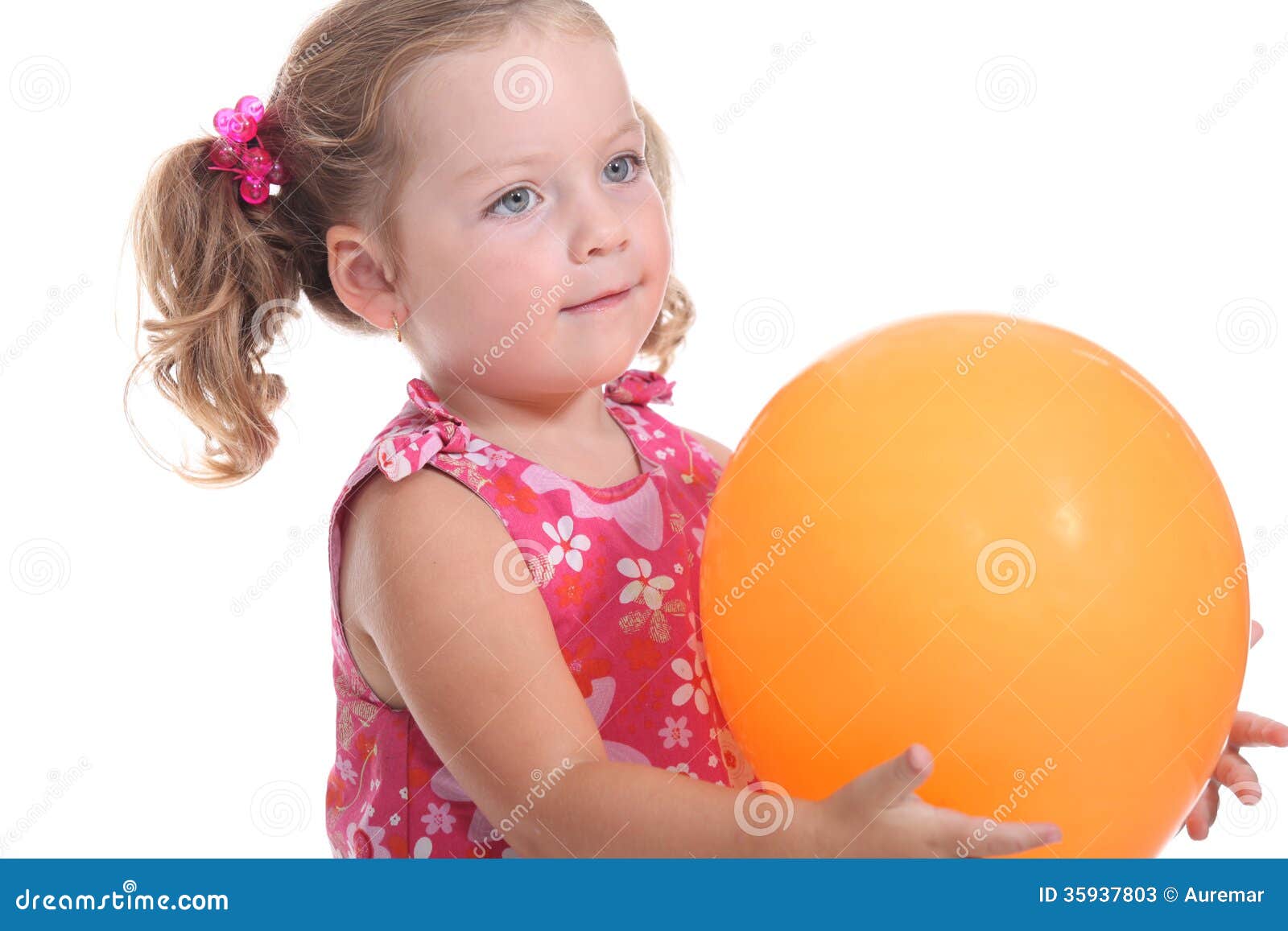 Girl holding a balloon stock image. Image of little, beautiful 35937803
