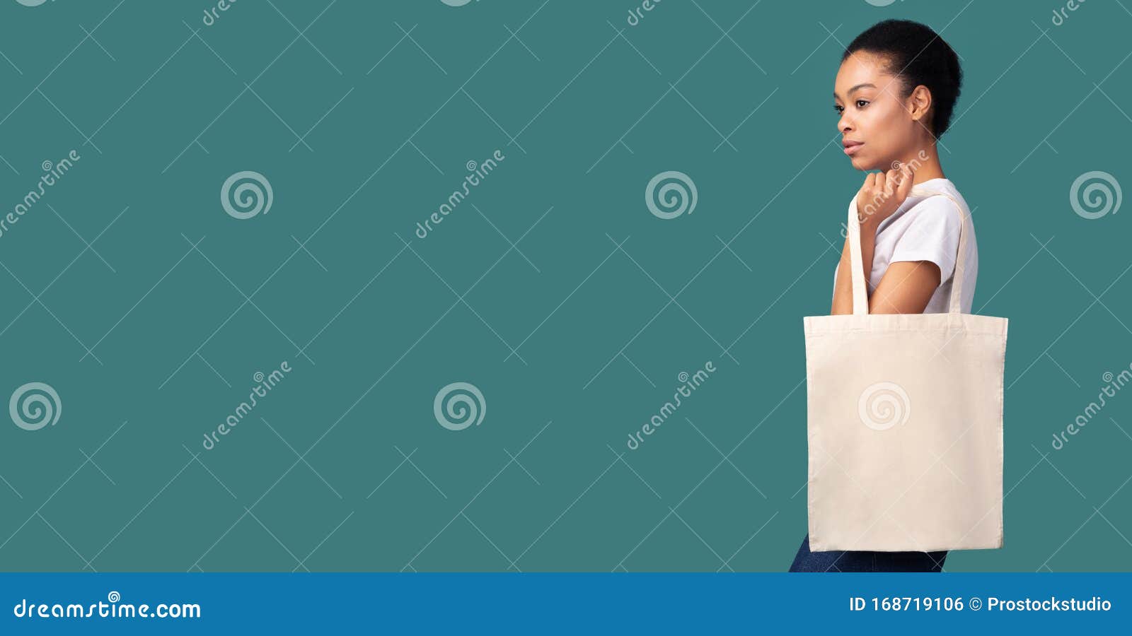 Black woman holding a white paper bag mockup on a gray background, free  image by rawpixel.com / Jira