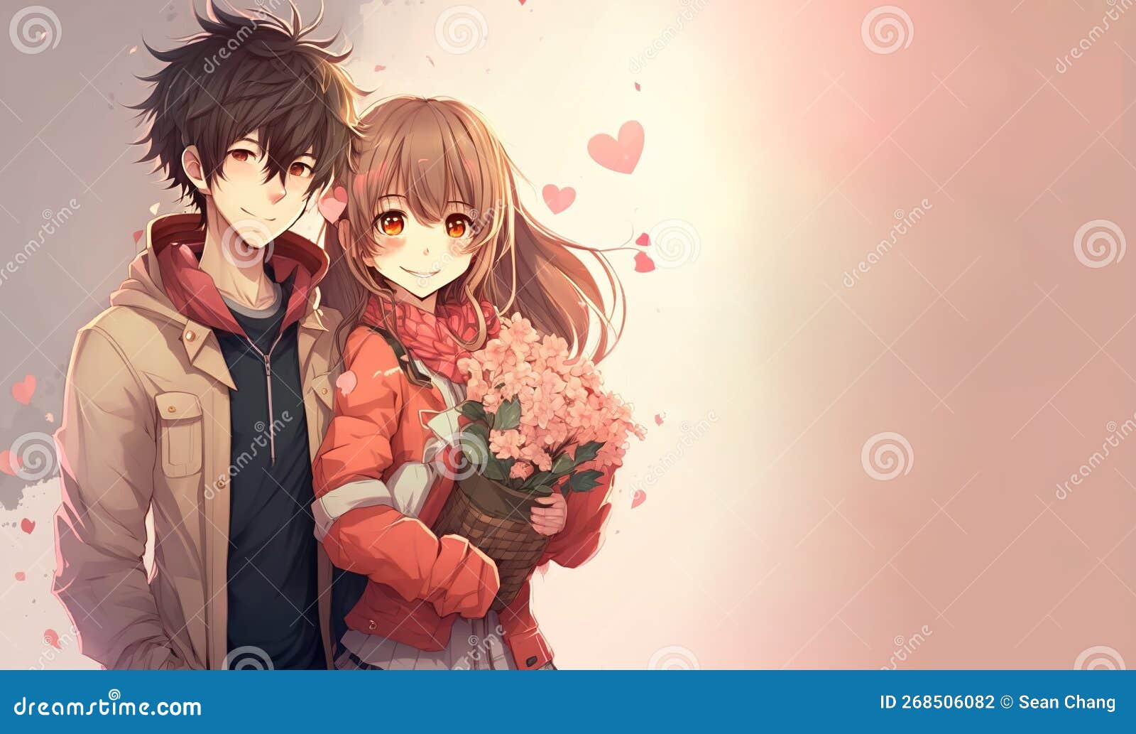 Anime Love Couple Hug Facebook Cover - Characters