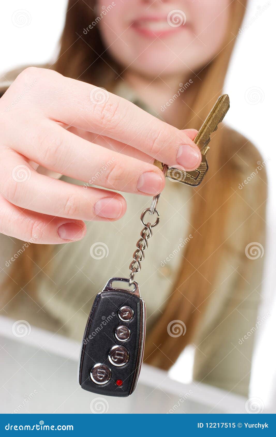 Girl holding car key stock image. Image of background 12217515