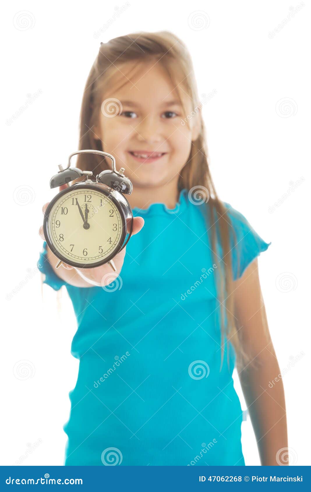 Girl holding the clock stock photo. Image of beauty, number 47062268