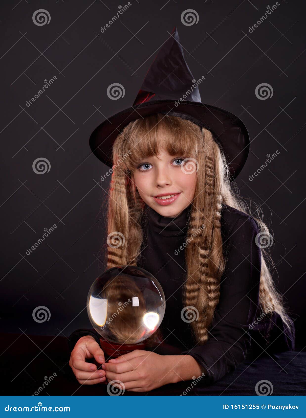 Girl holding crystal ball. stock image. Image of clairvoyance 16151255