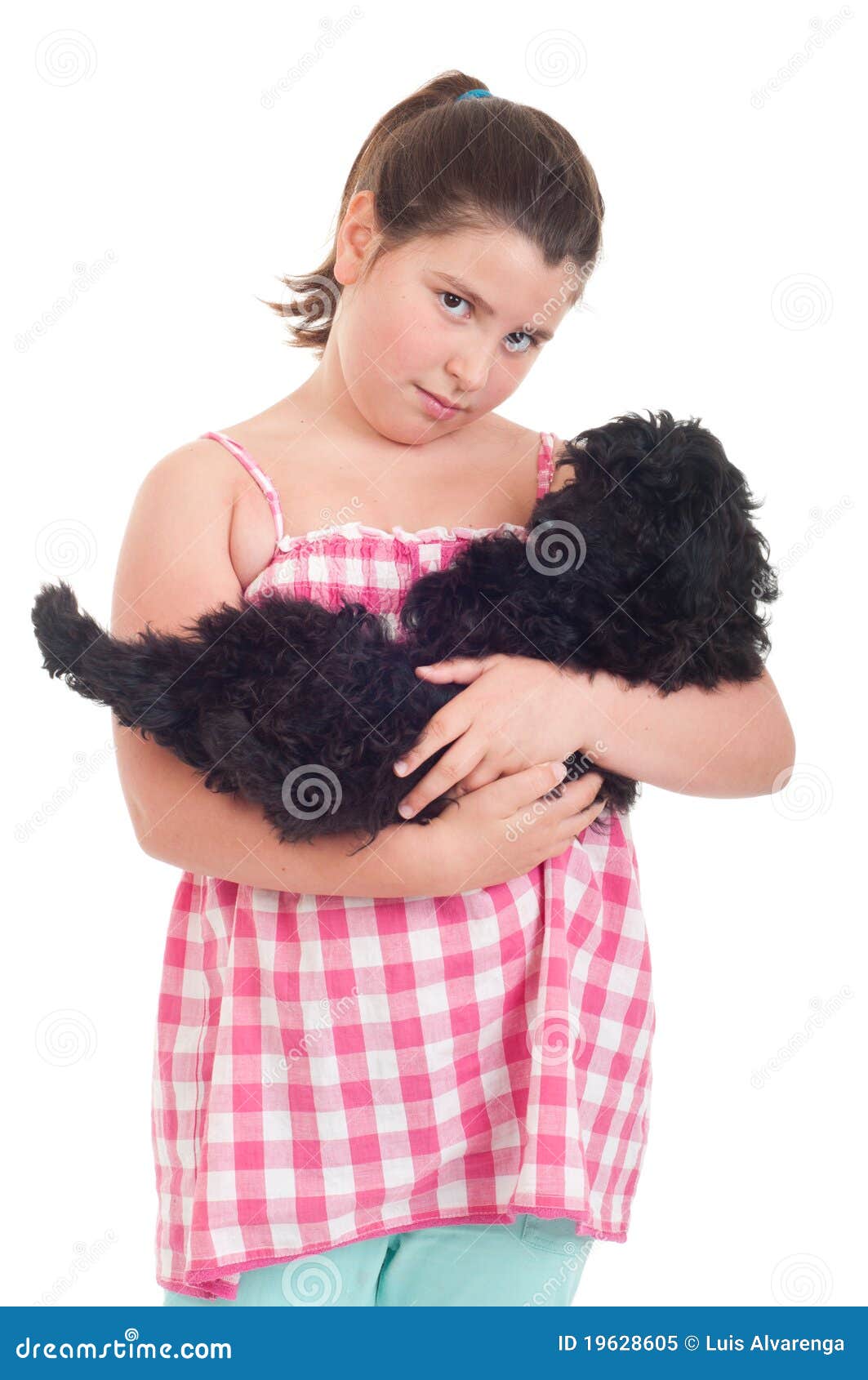 Girl holding dog stock image. Image of cheerful, beautiful - 19628605