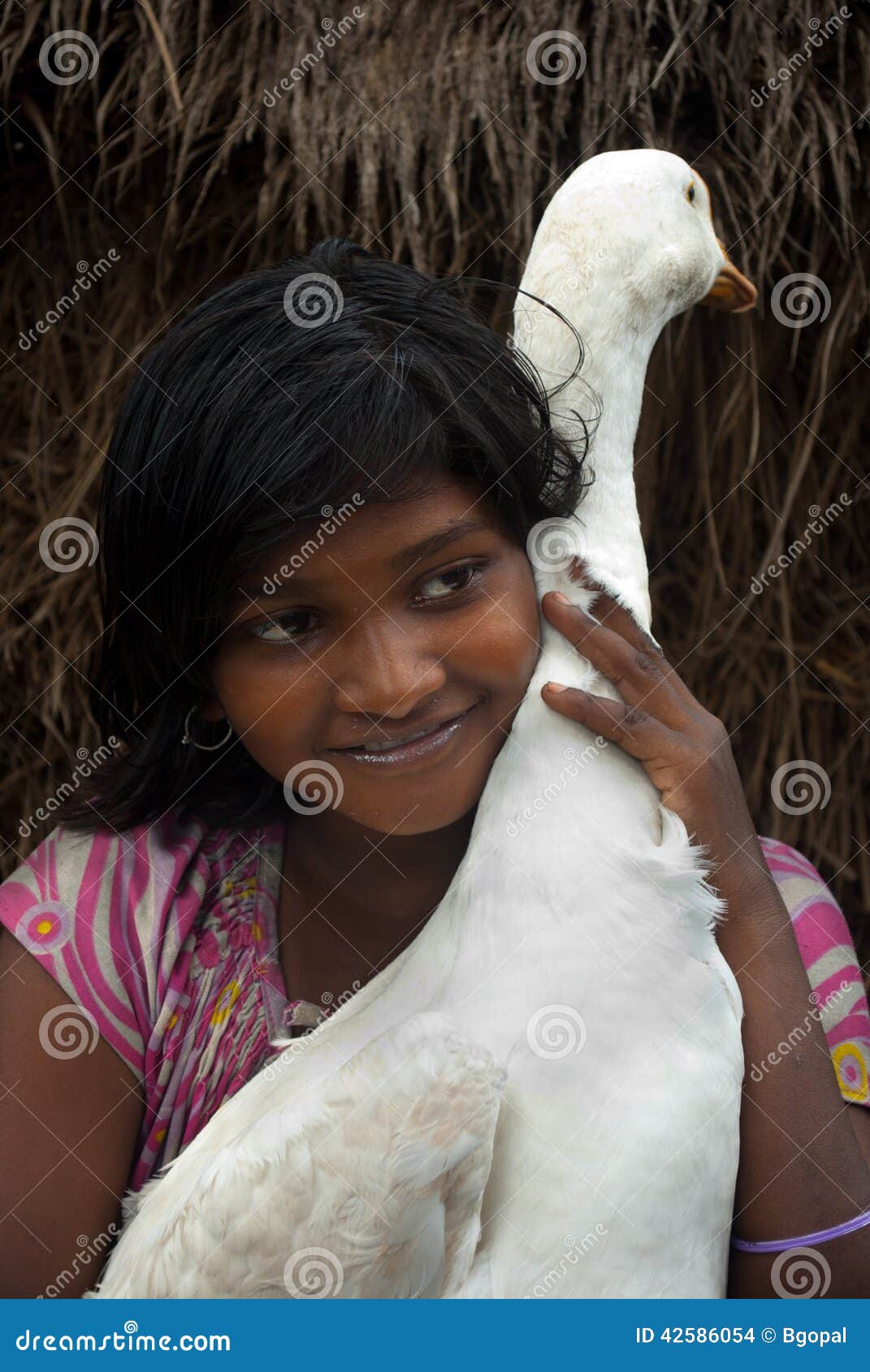 Girl holding a duck editorial stock image. Image of girl - 42586054