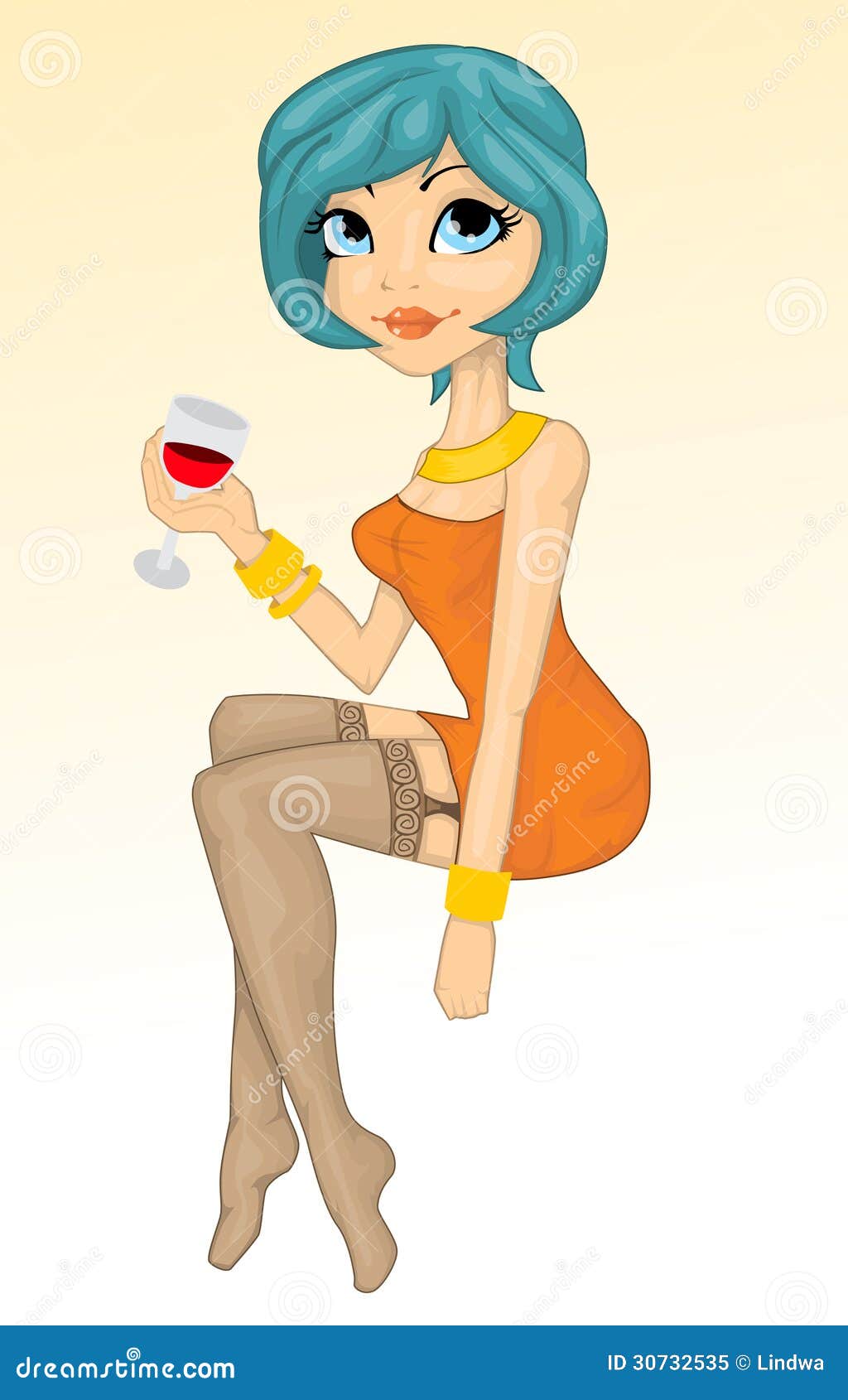 Girl Holding A Glass Of Wine Royalty Free Stock Photo - Image: 30732535