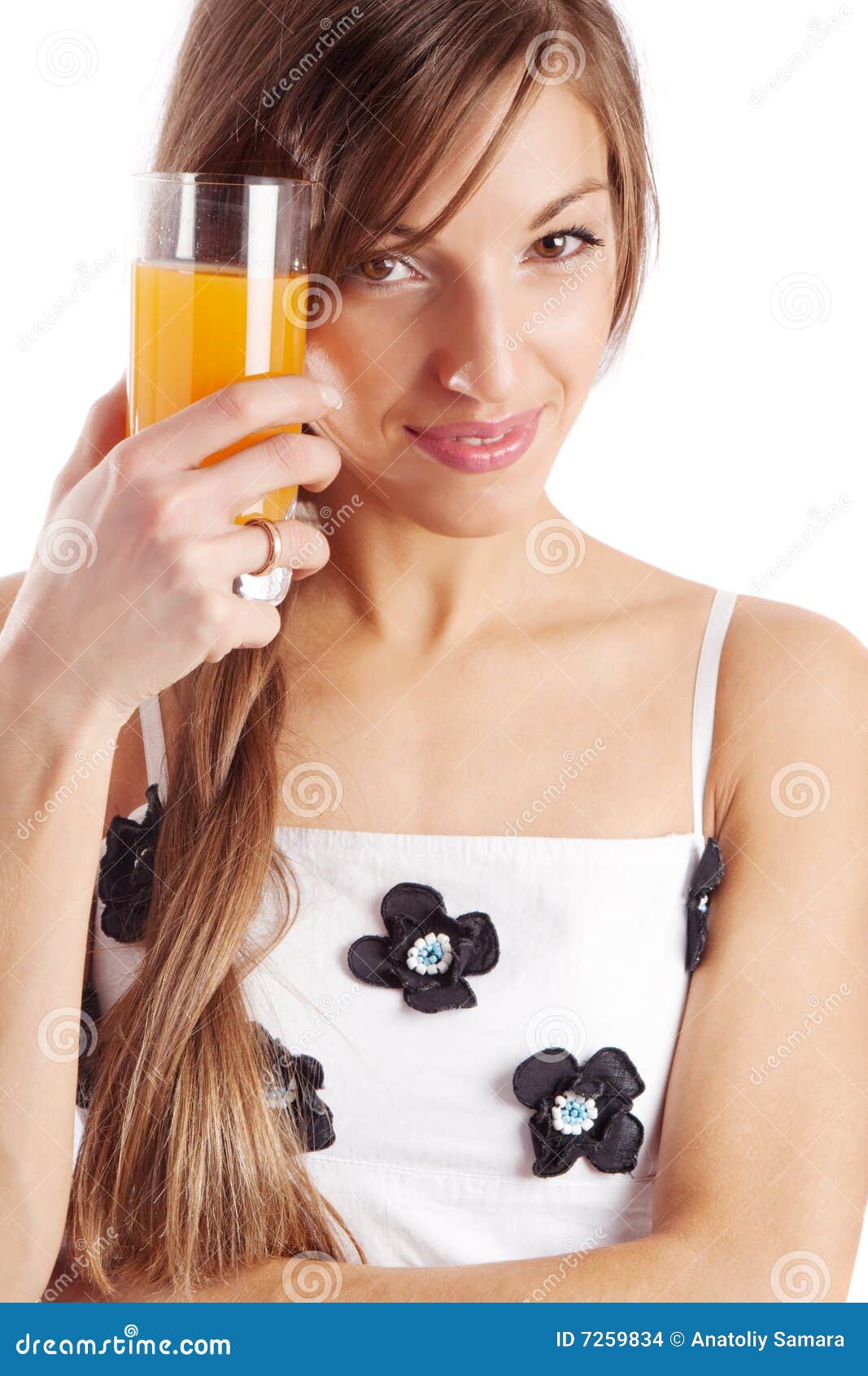 Girl holding juice stock photo. Image of attractive, bright - 7259834