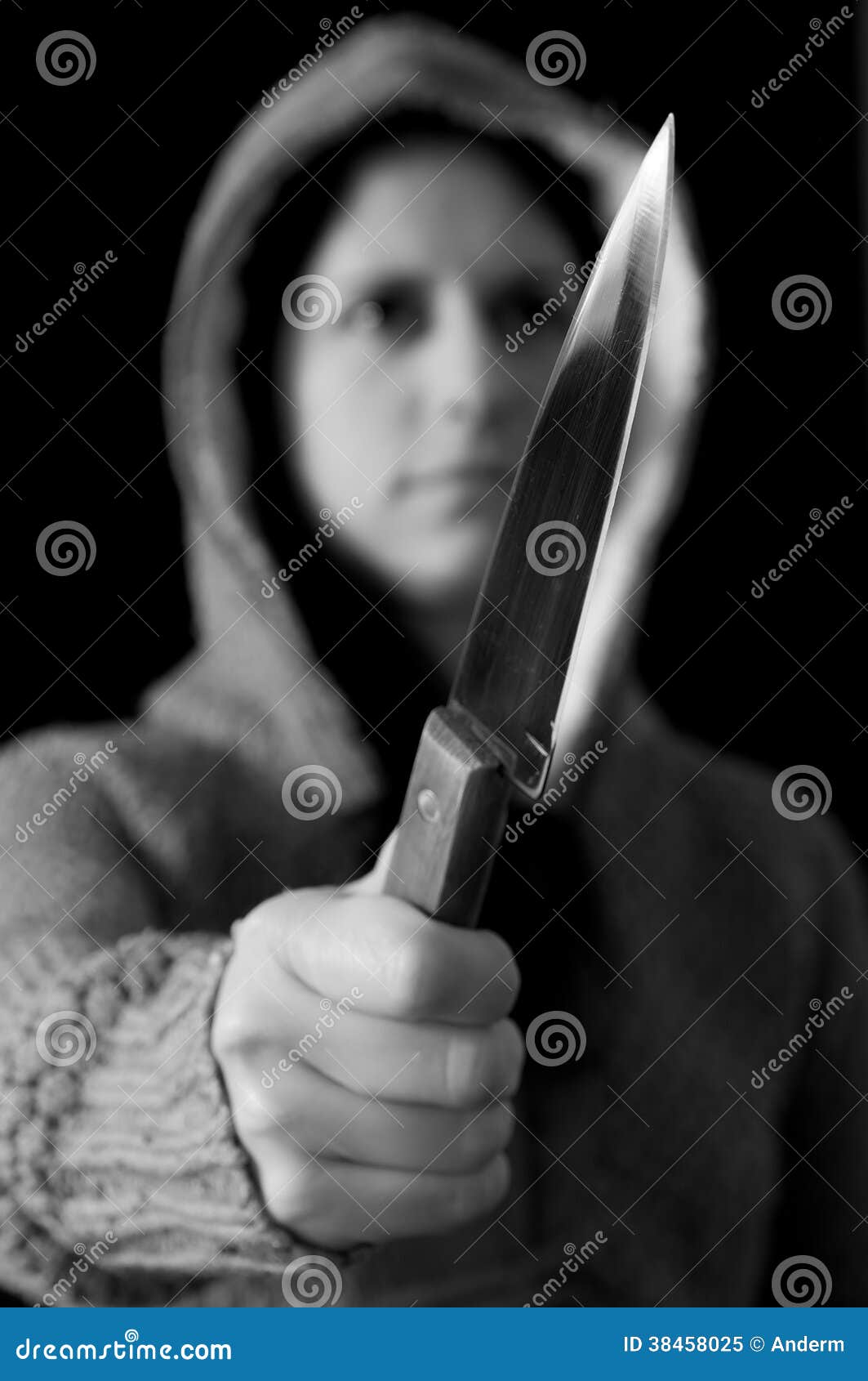 Girl holding a knife stock image. Image of dangerous 38458025