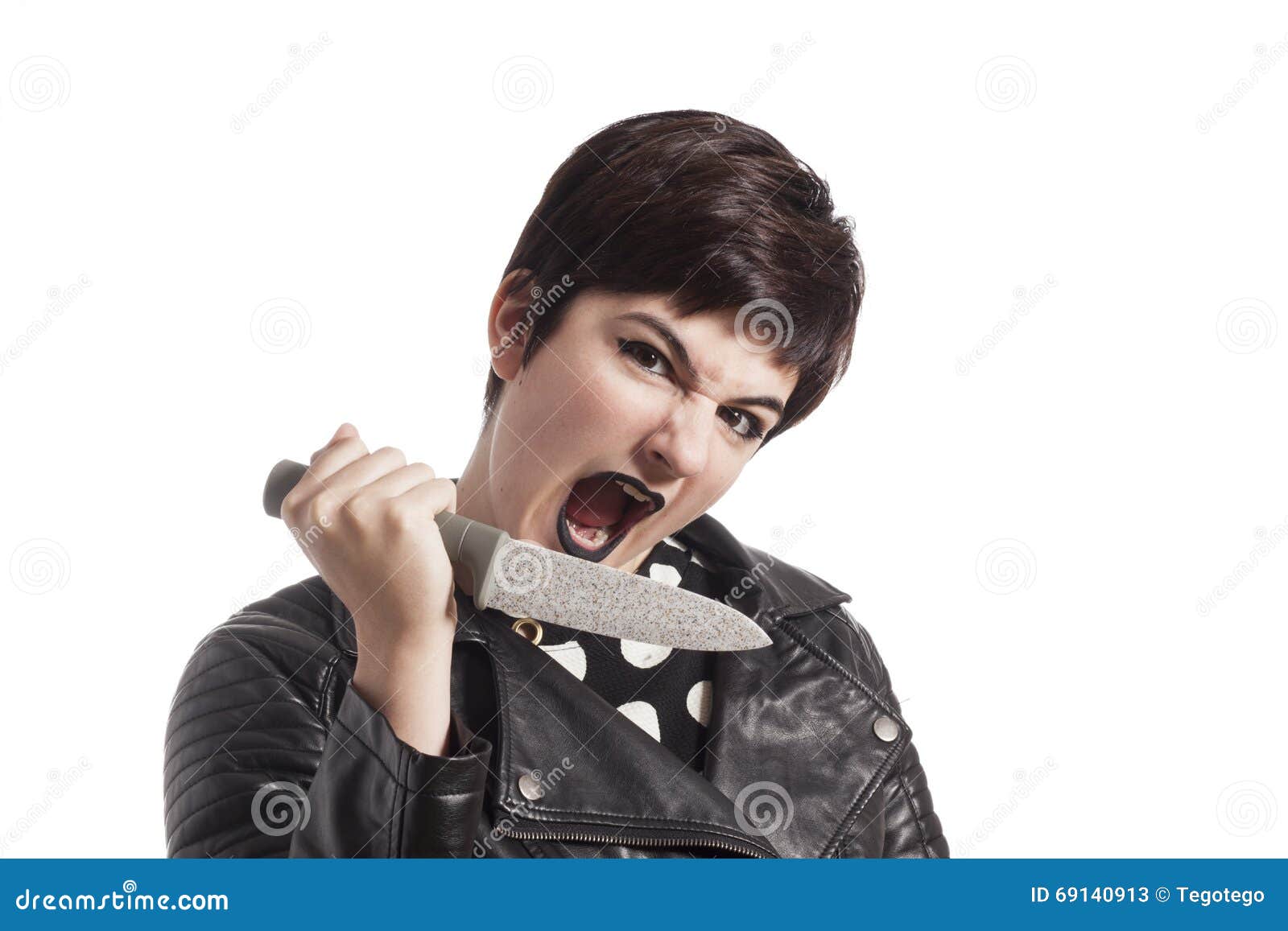 Girl holding knife stock image. Image of blade, bizarre 69140913