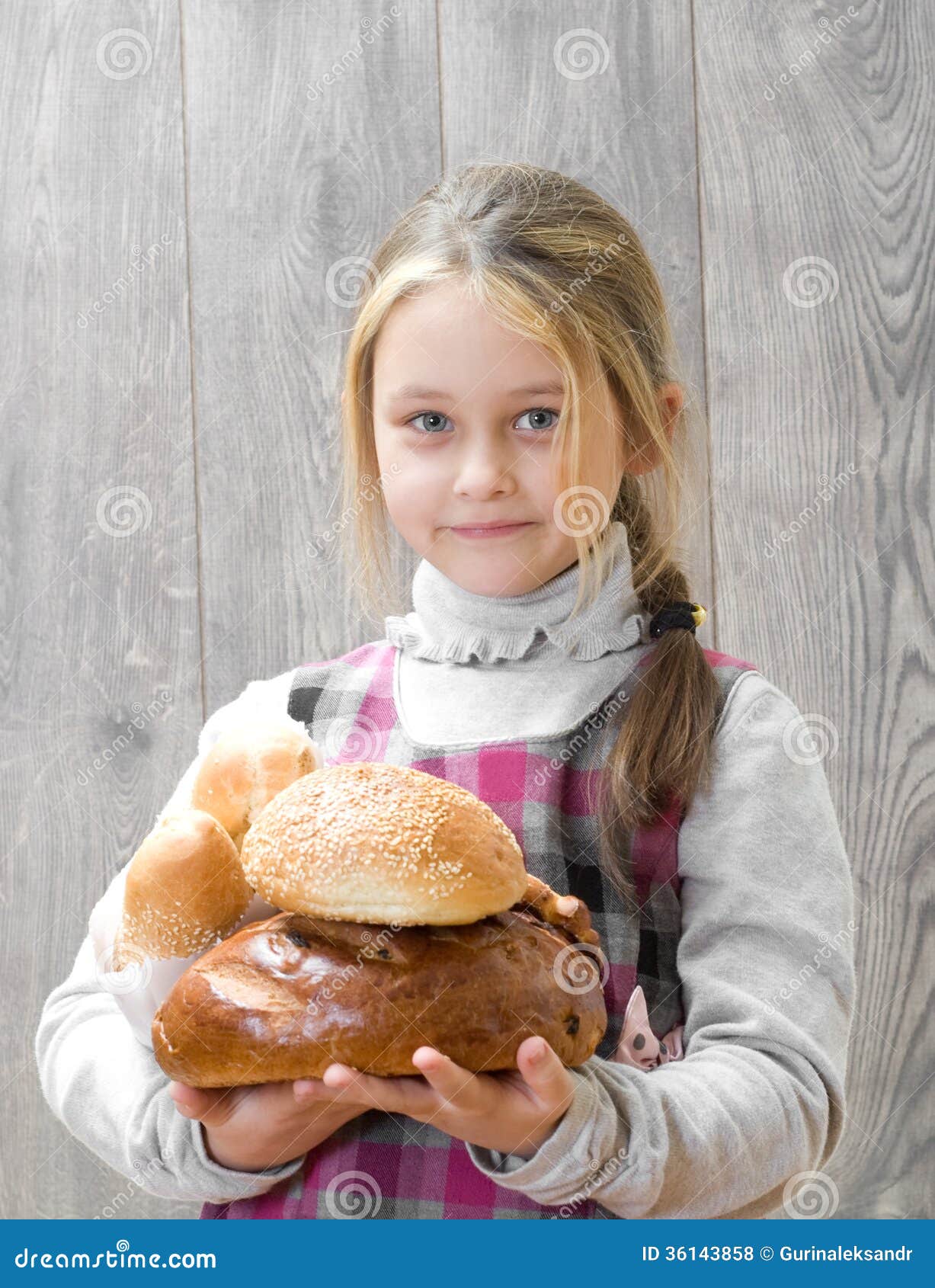 Girl Holding a Lot of Bread Stock Photo Image of beauty, lifestyle