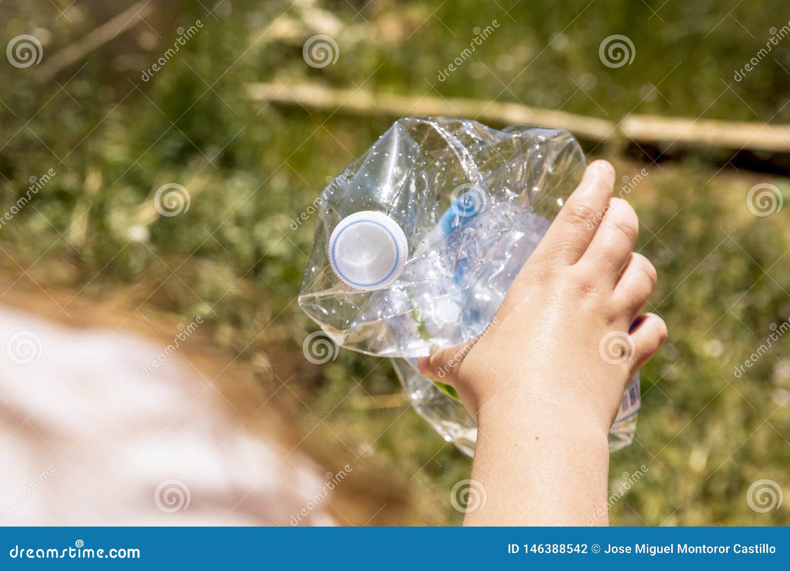 Girl Holding Plastic Bottle Stock Photo Image of conservation, light 146388542