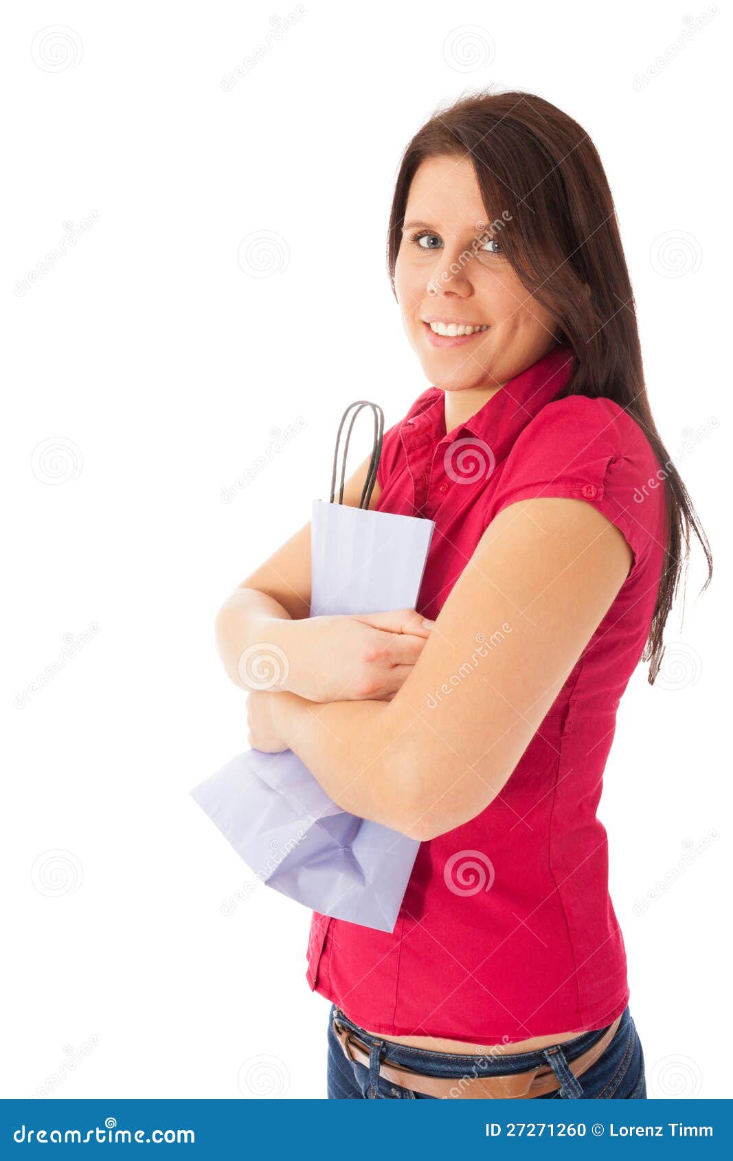 A Girl is Holding a Shopping Bag Stock Photo Image of beauty
