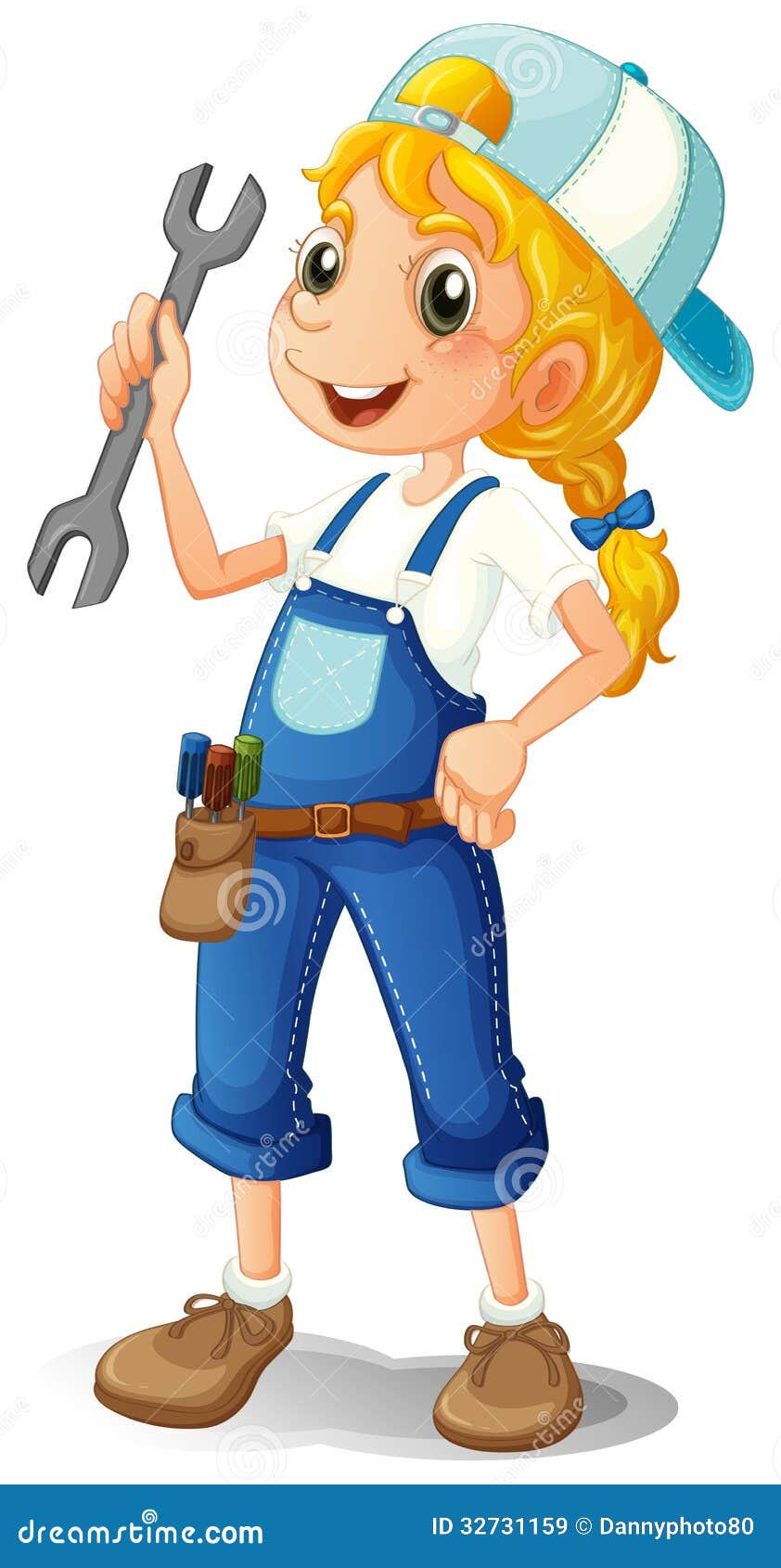 Little Girl In Tool Belt RoyaltyFree Stock Image