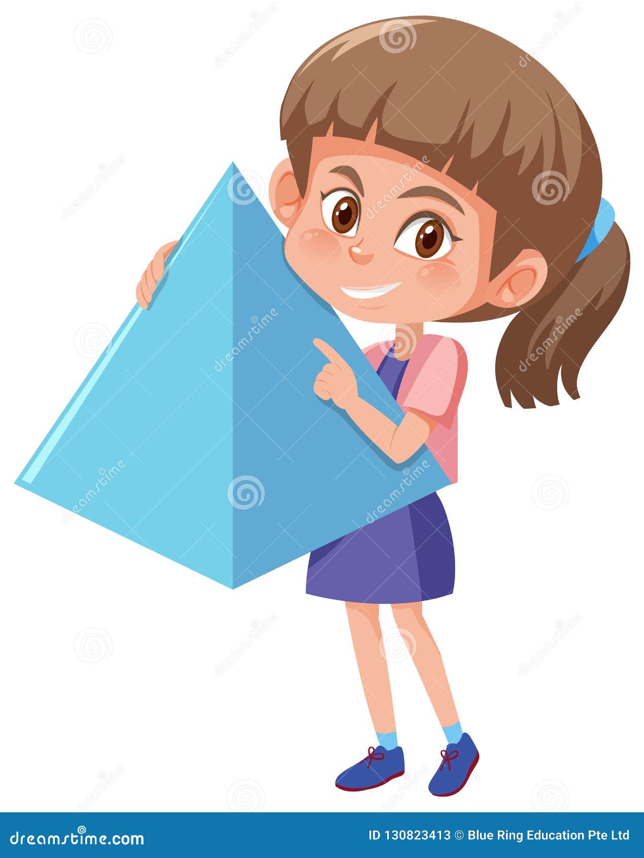 A Girl Holdiong Pyramid Shape Stock Vector Illustration of smile