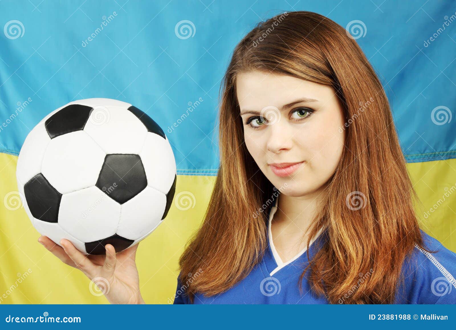 Girl holds the ball stock photo. Image of black, female 23881988