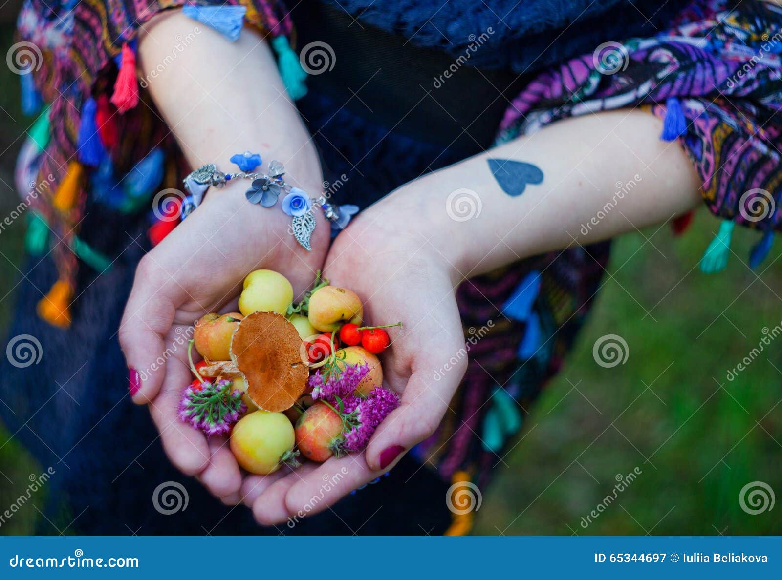 The Girl Holds in Her Hands Berries Stock Image Image of isolated