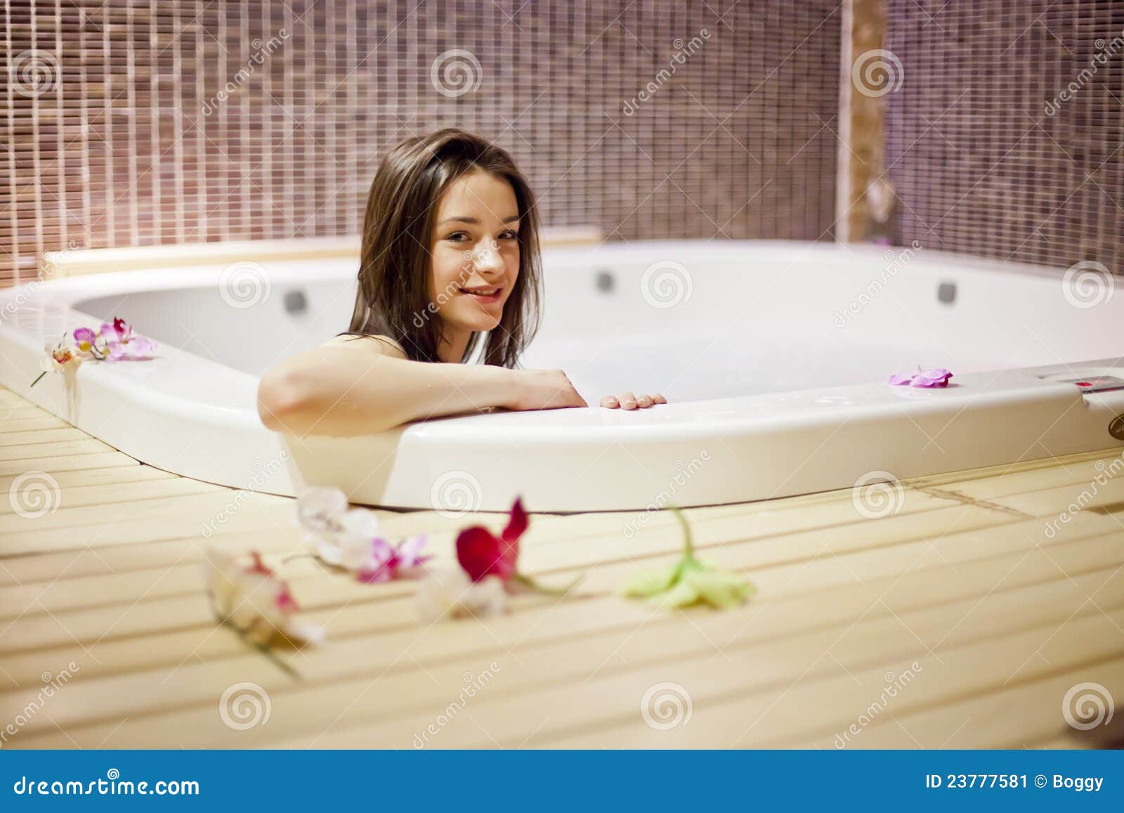 Girl In Hot Tub Stock Image Image Of Girl Leisure Female 23777581