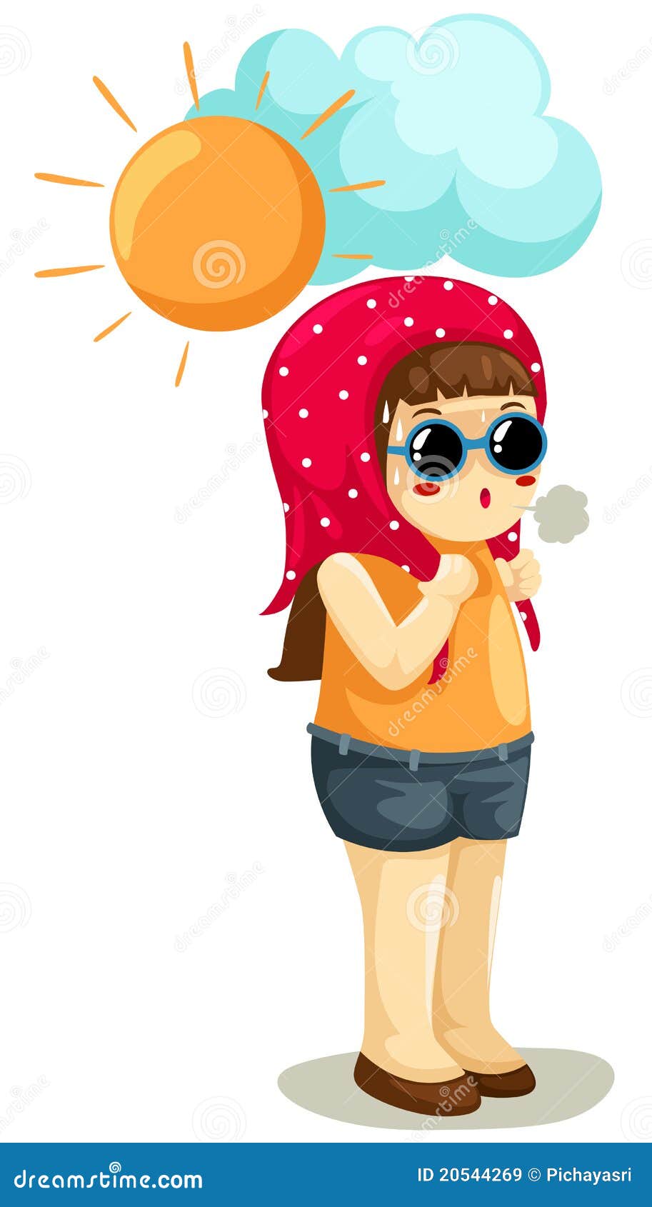 Girl in hot weather stock vector. Illustration of cute - 20544269 Girl in hot weather stock vector. Illustration of cute - 20544269