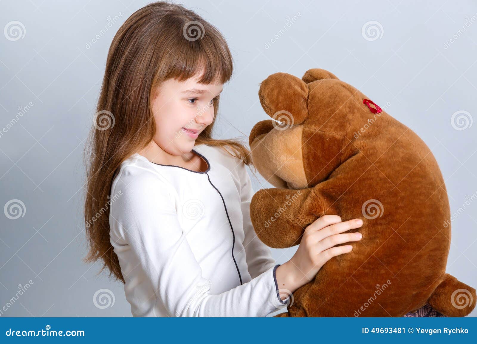 Girl hugging bear stock image. Image of adorable, caucasian - 49693481