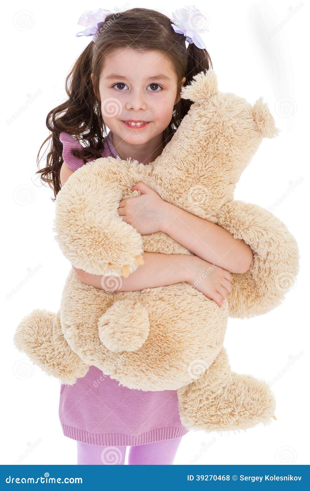 Girl Hugging Her Teddy Bear Stock Photo Image of cute 