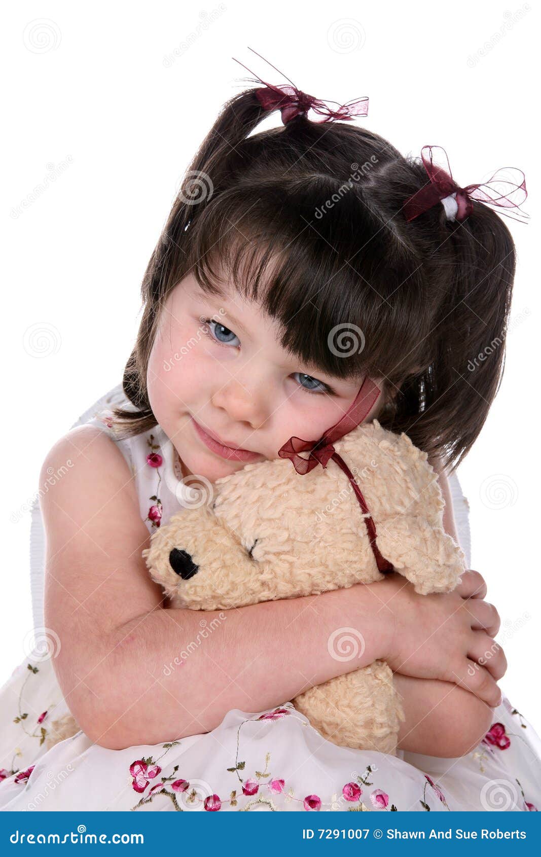 Girl Hugging Stuffed Animal Stock Image Image of tails stuffed
