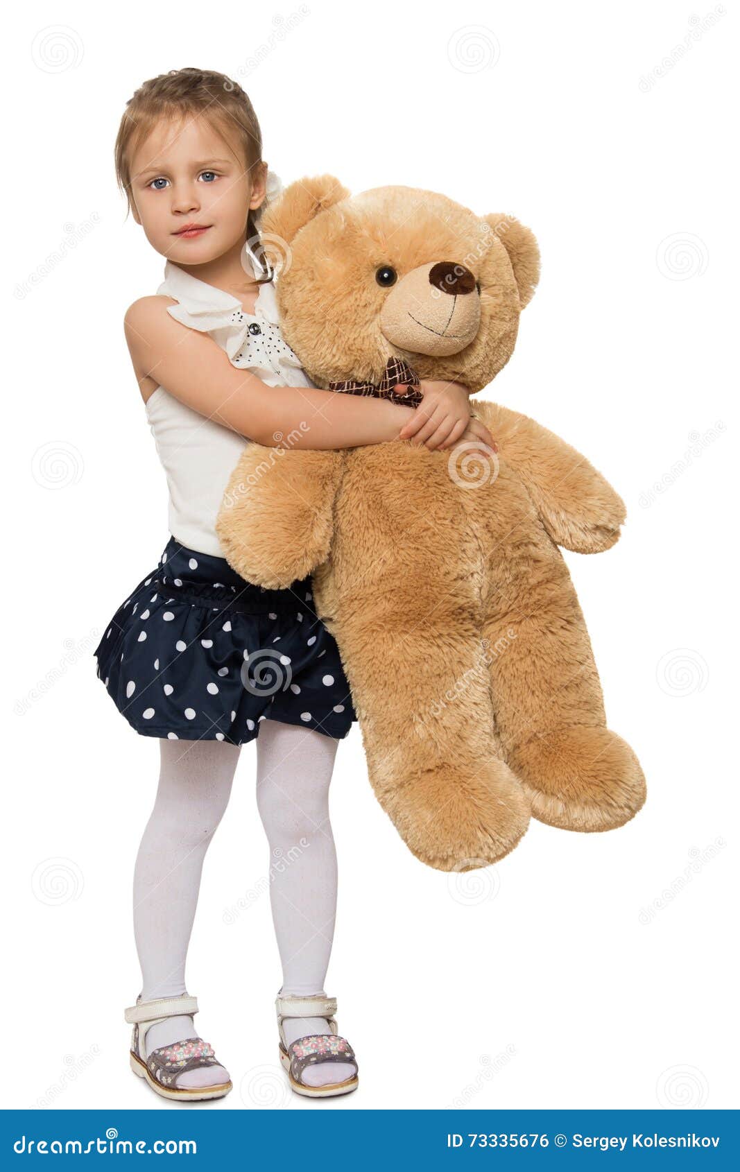 Girl hugging Teddy bear stock photo. Image of background - 73335676