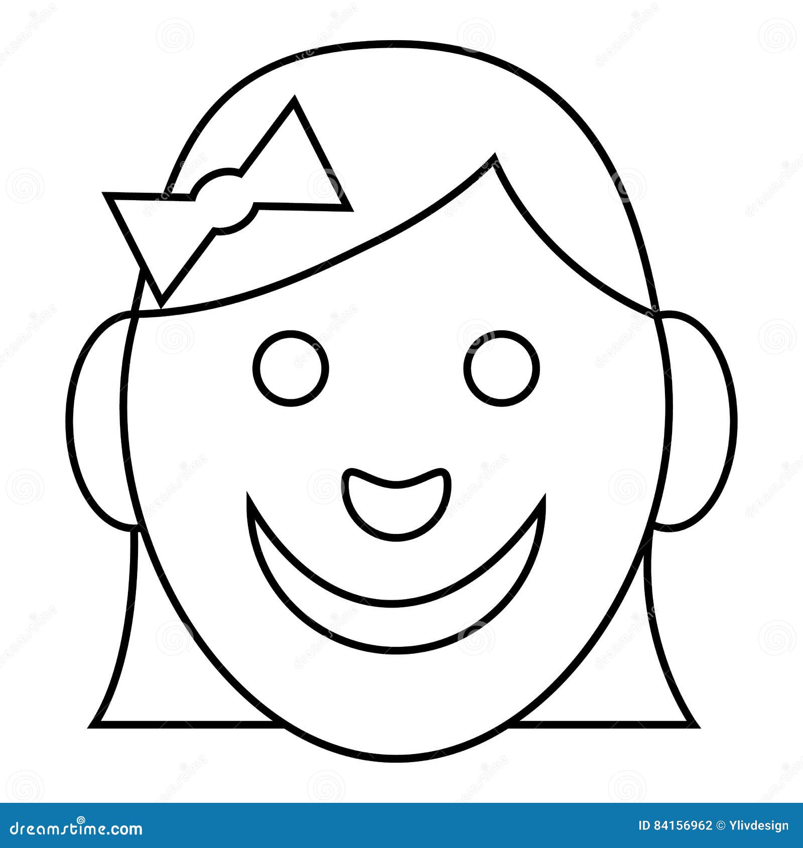 Girl icon, outline style stock vector. Illustration of vector - 84156962