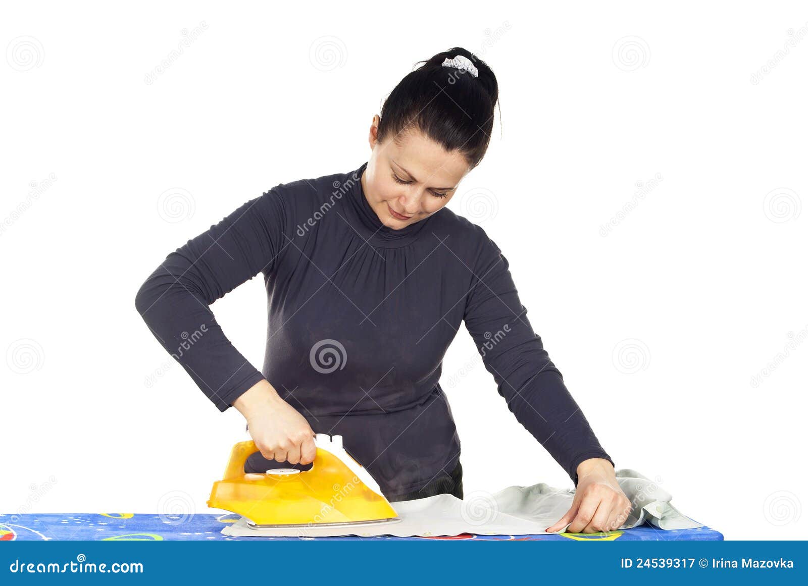 Girl ironing clothes stock image. Image of beautiful 24539317
