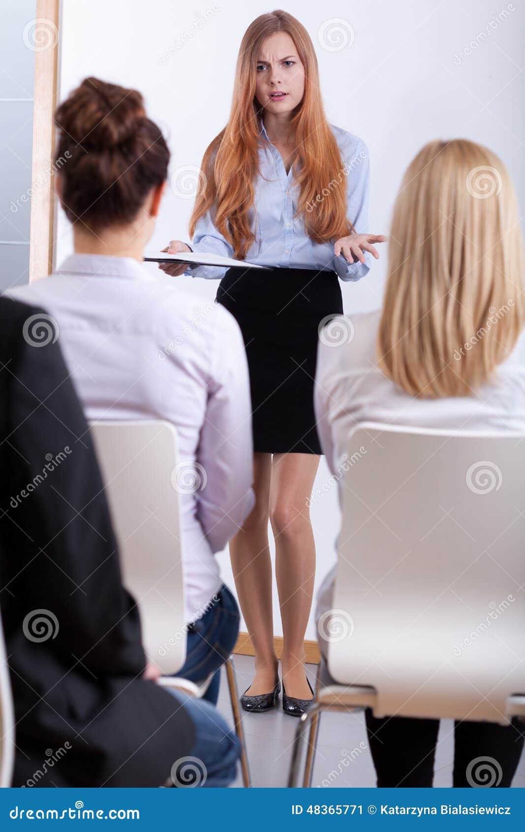 Girl On A Job Interview Stock Image Image Of Recruiting 48365771